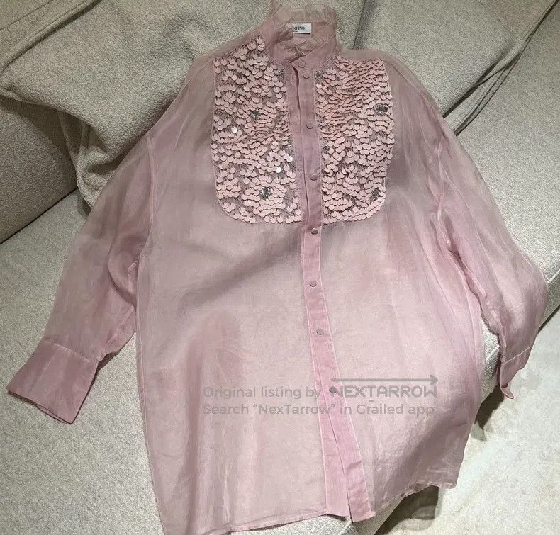 Valentino Valentino Mulberry silk long-sleeved top Size S / US 4 / IT 40 - 1 Thumbnail