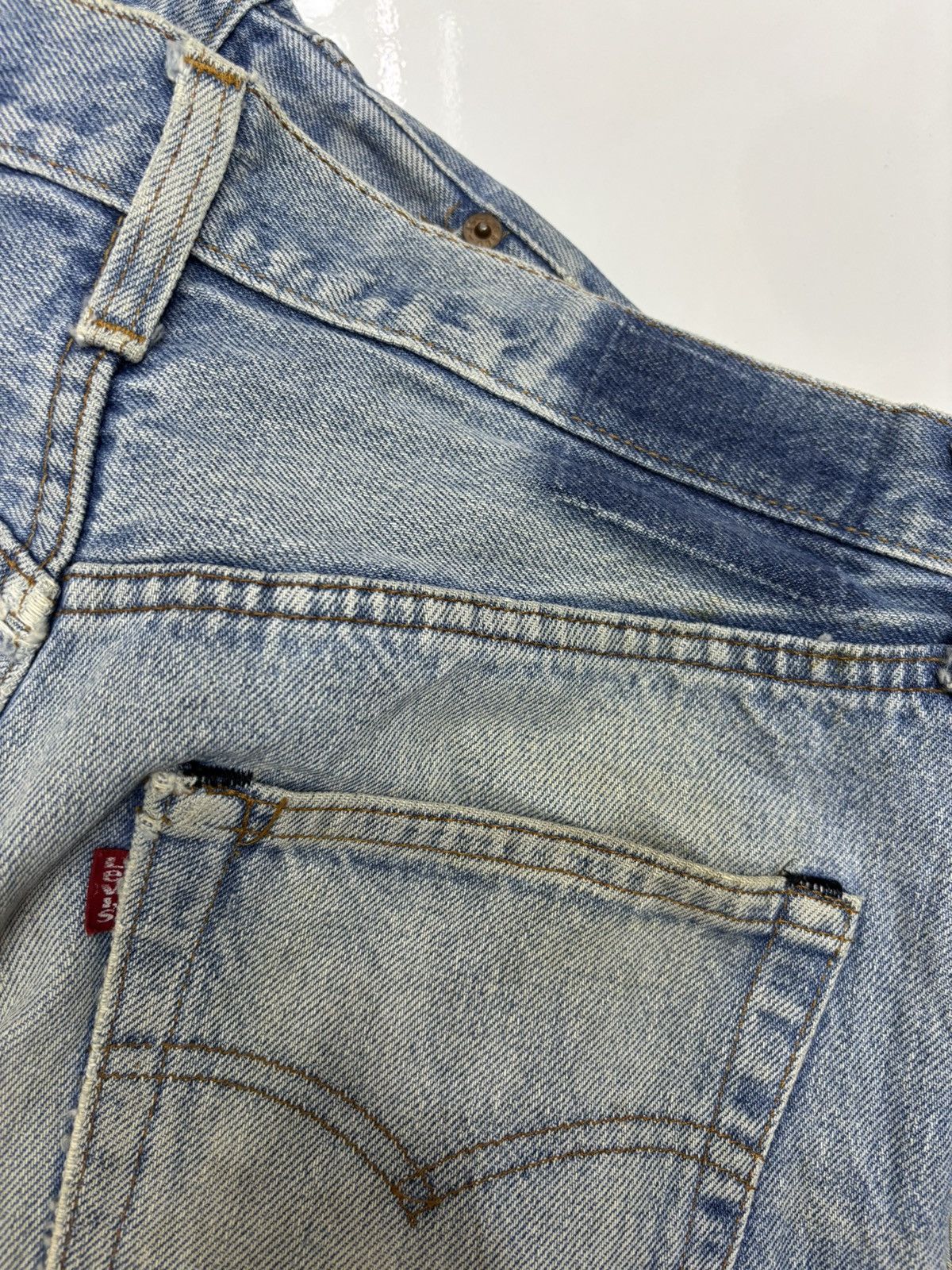 Kapital Vintage Levis 501 Selvedge release hem Distressed Denim Jean Size US 31 - 15 Thumbnail