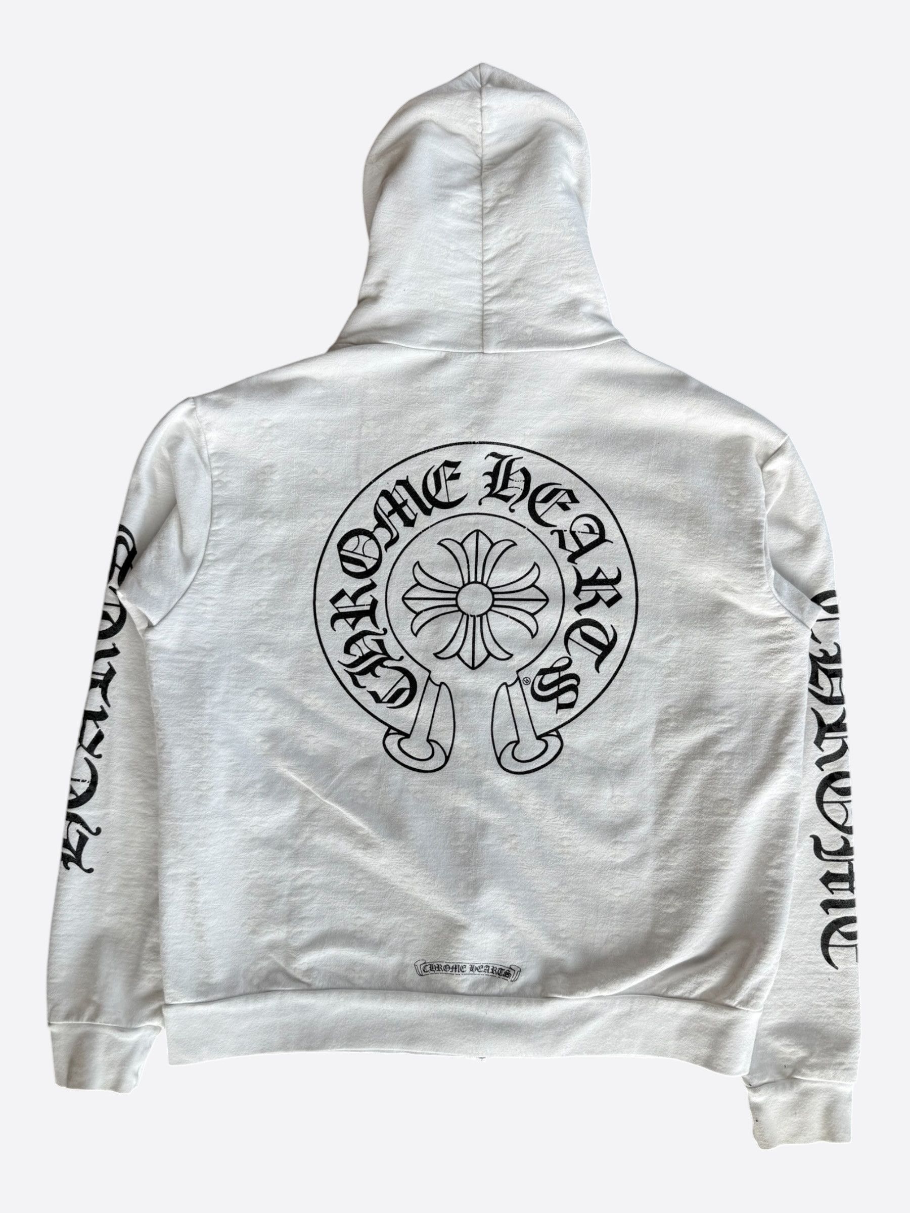 Chrome Hearts White & Black Cross Jacquard Horseshoe Logo Zip Up Hoodie Size US S / EU 44-46 / 1 - 2 Thumbnail