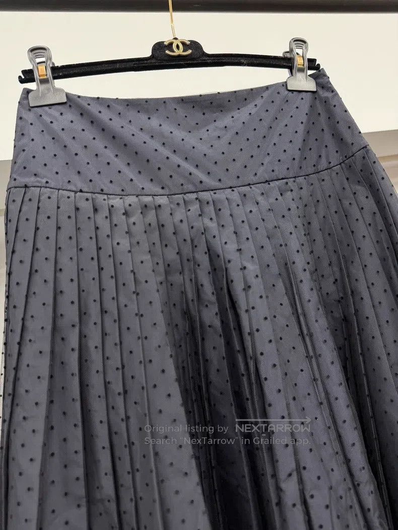 Dior Dior Blue plush polkidot mesh skirt Size 26" / US 2 / IT 38 - 2 Thumbnail
