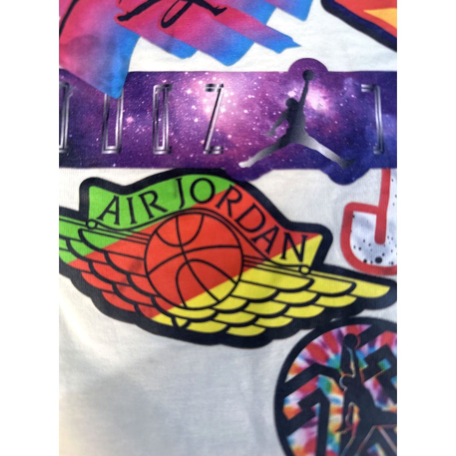 Jordan Brand Air Jordan Flight Decal Sticker Shirt Large White Crew Neck Short Sleeve Mens Nike Air Jumpman Graffiti Retro Sports T-Shirt Size US L / EU 52-54 / 3 - 5 Thumbnail