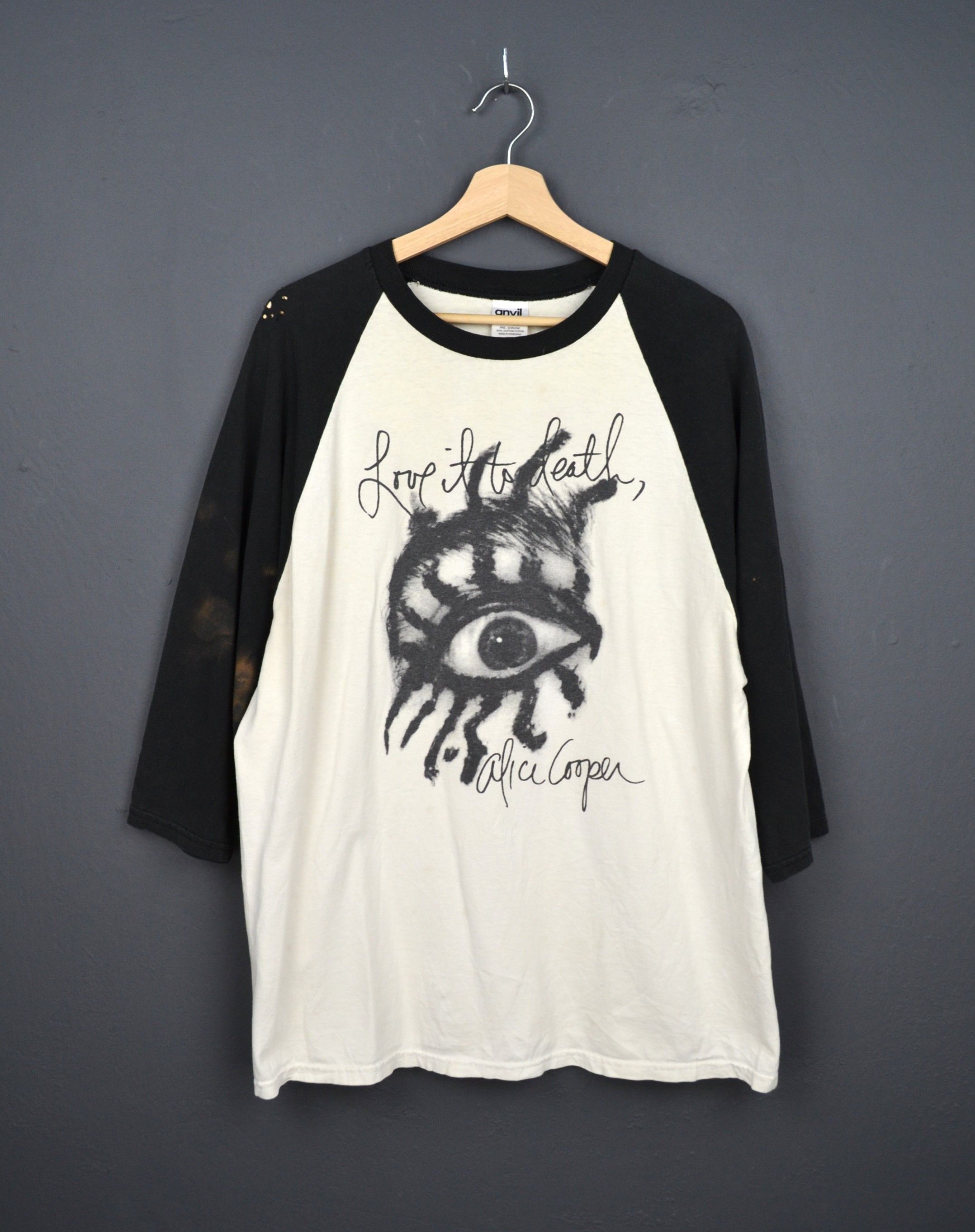 Band Tees Alice Cooper Love It To Death Tour XL 3/4 Sleeve Vintage Size US XL / EU 56 / 4 - 1 Thumbnail
