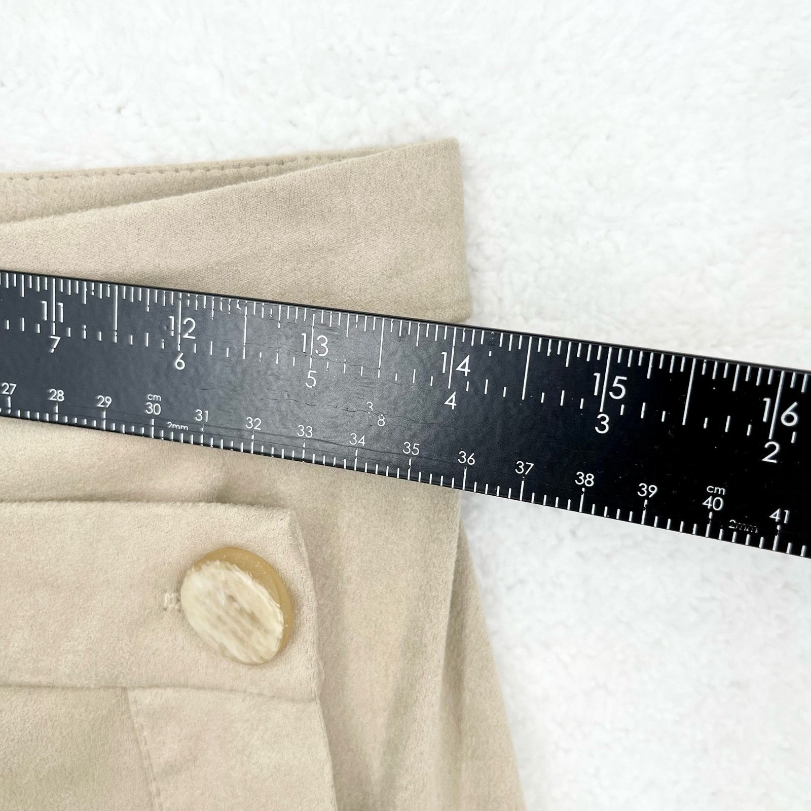 Zara Zara Basic Tan Faux Suede Midi Business Button Size Small Size 27" / US 4 / IT 40 - 4 Thumbnail