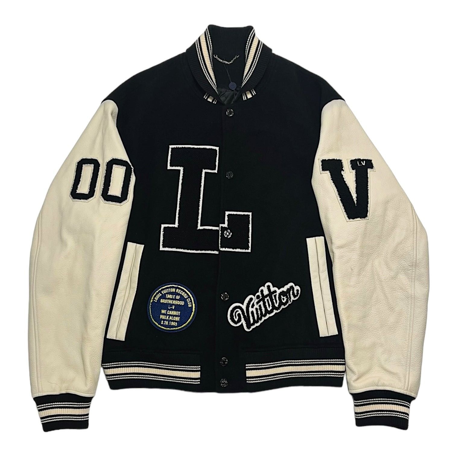 image of Louis Vuitton Dreaming Varsity Jacket Black White, Men's (Size 2XL)