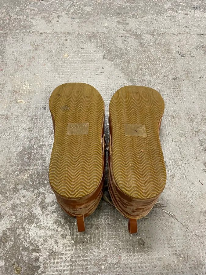Loewe Loewe Brown Deconstructed Faded Leather Shoes Size US 12 / EU 45 - 9 Thumbnail