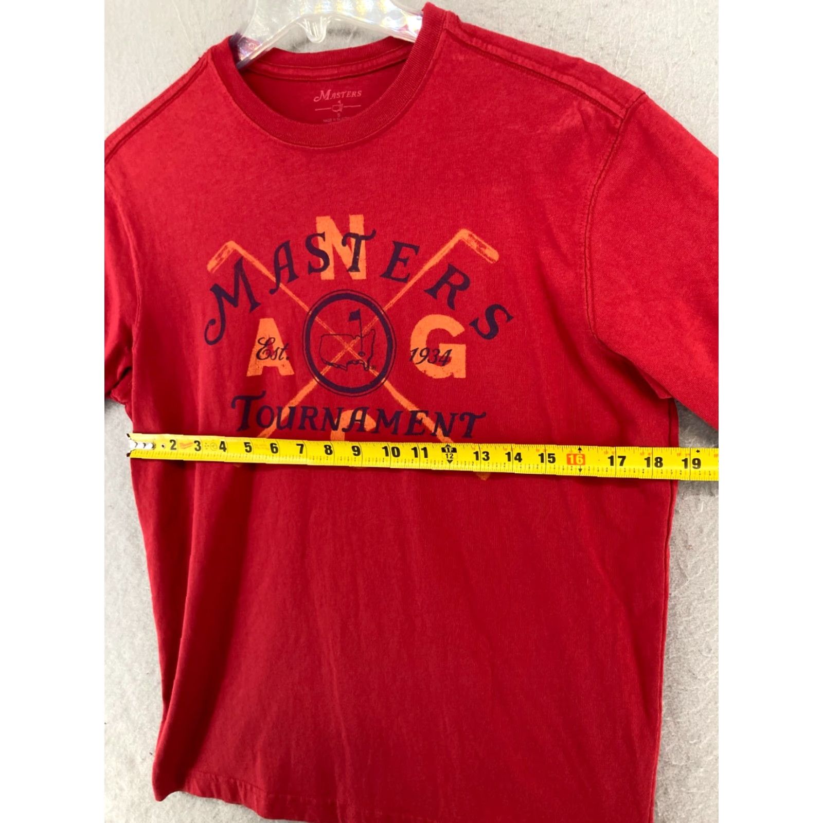 Logo 7 Masters Golf Shirt Small Red Graphic Print Short Sleeve Mens Size US S / EU 44-46 / 1 - 2 Thumbnail