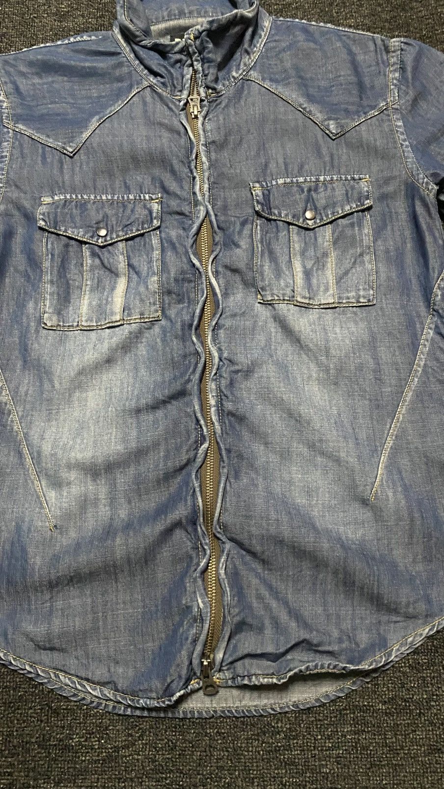 If Six Was Nine × Japanese Brand PPFM Short Sleeve Zipper Shirt Size S / US 4 / IT 40 - 4 Thumbnail