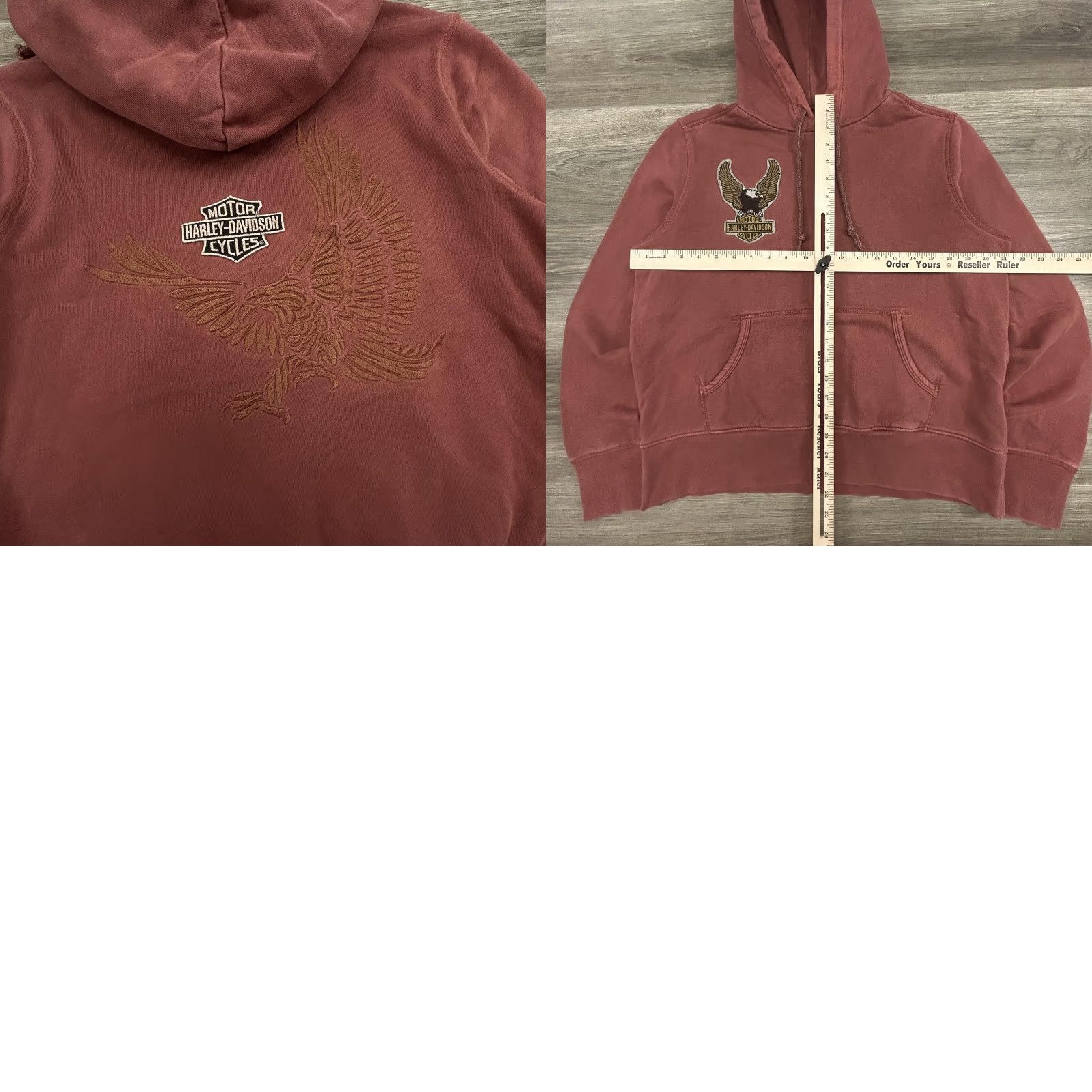 Harley Davidson Harley-Davidson Hoodie Womens M Red Eagle Logo PULLOVER Graphic Print Hooded Pockets 90s Biker Motorcycle Casual Size M / US 6-8 / IT 42-44 - 8 Thumbnail