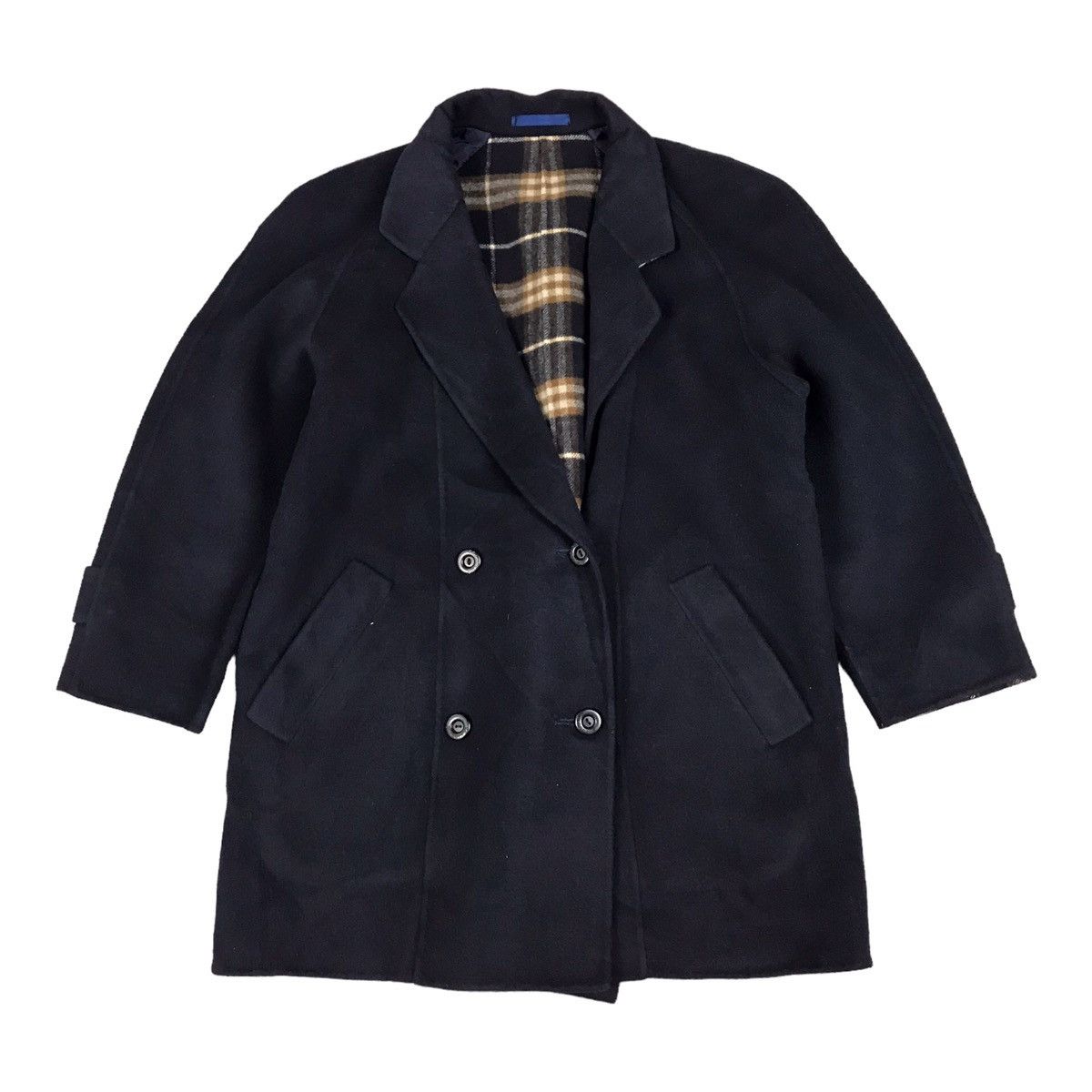 Burberry VINTAGE BURBERRY NAVY WOOL DOUBLE BREASTED COAT JACKET Size US M / EU 48-50 / 2 - 1 Thumbnail