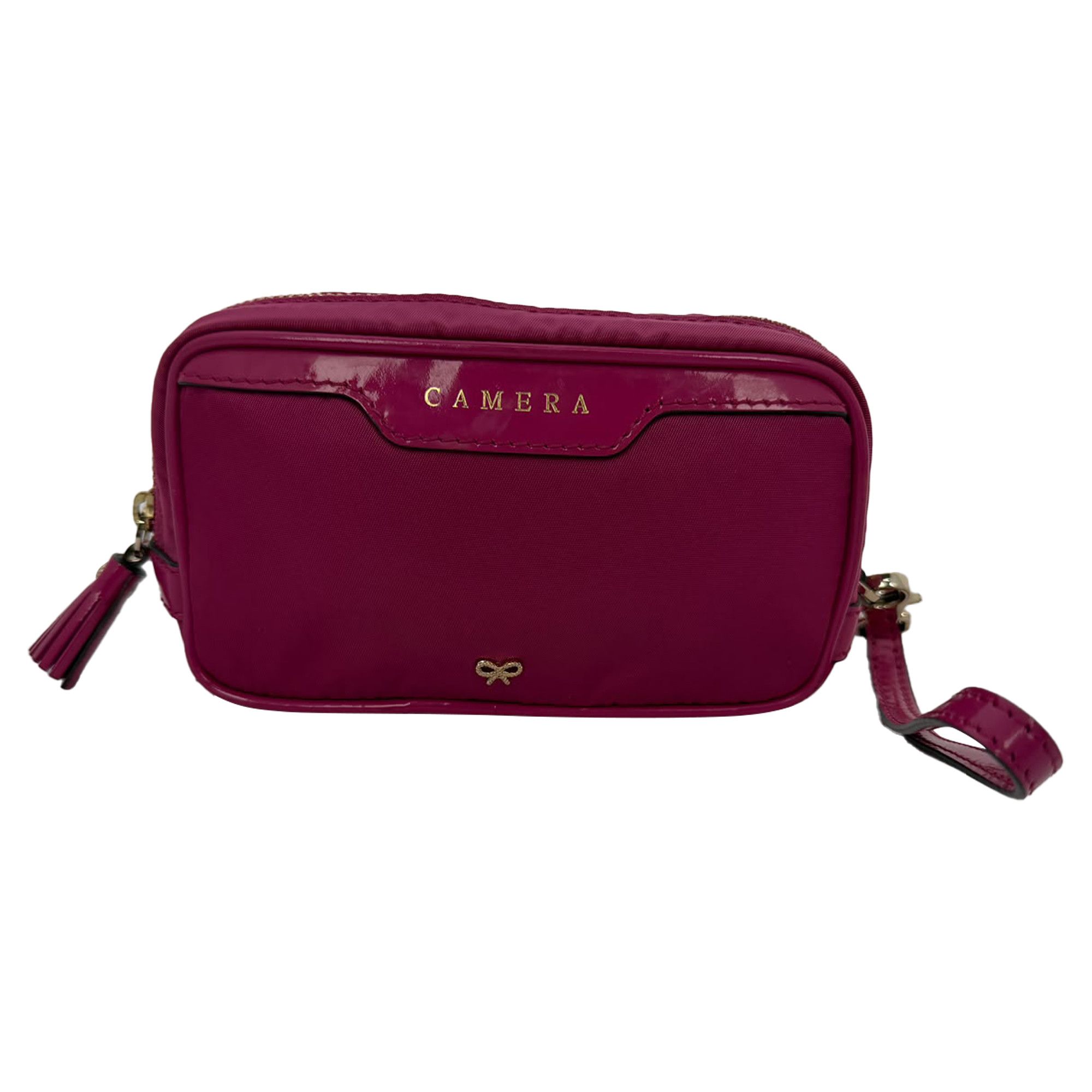 Anya Hindmarch Anya Hindmarch Zipped Camera Pouch Bag in Pink Nylon Size ONE SIZE - 1 Thumbnail