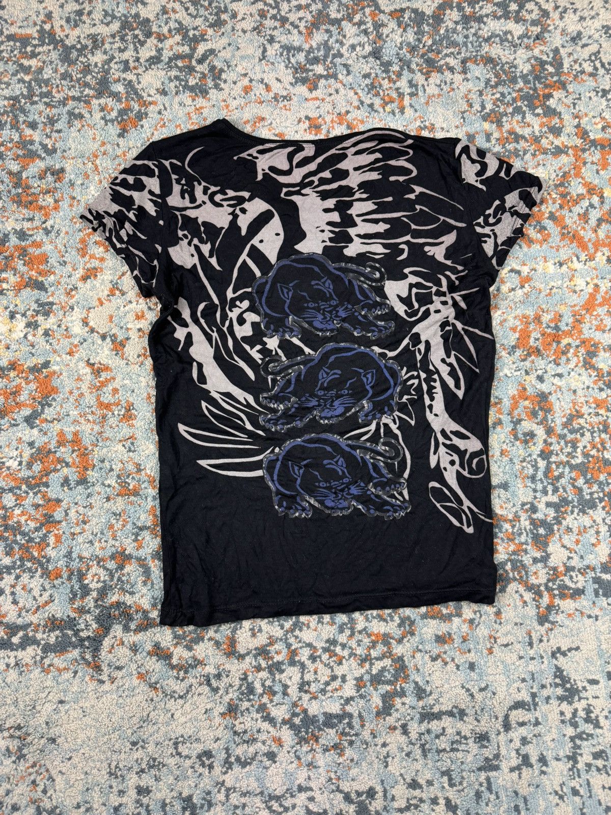 Christian Audigier × Ed Hardy × Vintage Vintage Y2K Ed Hardy by Christian Audigier studded tee top Size XL / US 12-14 / IT 48-50 - 2 Thumbnail