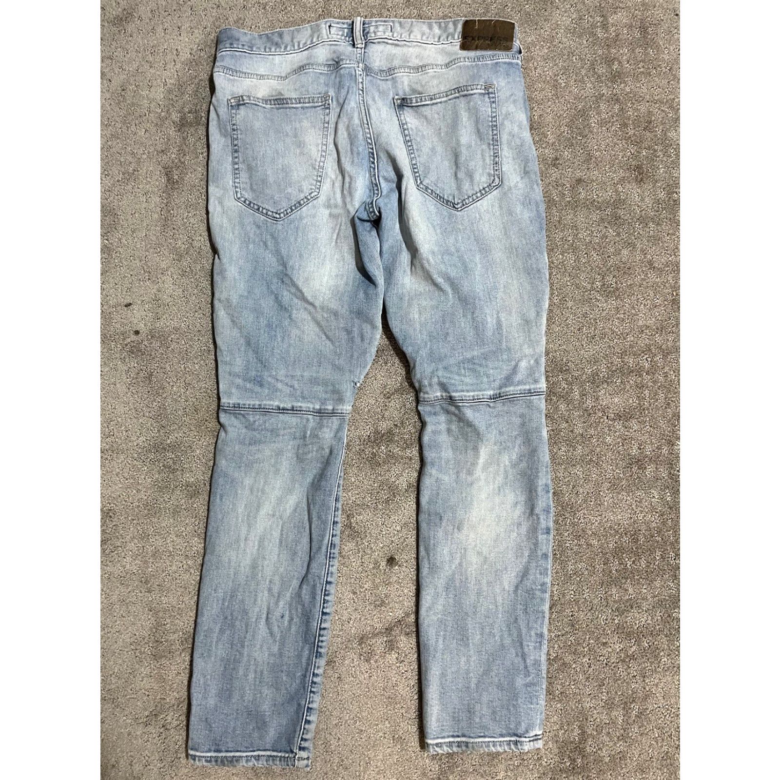 Express Express Jeans Men 34 Regular Blue Cotton Blend Alec Straight Denim Size US 34 / EU 50 - 3 Thumbnail