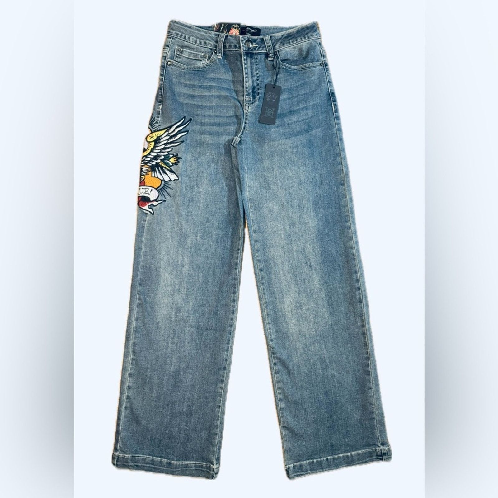 Ed Hardy ED HARDY BRAVE EAGLE WIDE LEG JEAN Size 26" / US 2 / IT 38 - 1 Thumbnail