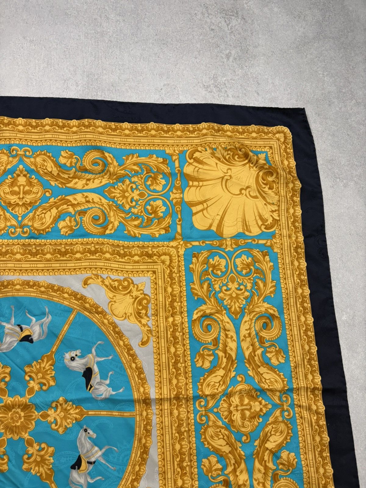 Vintage Vintage Renato Balestra Silk Scarf Baroque Horse Print Size ONE SIZE - 2 Thumbnail