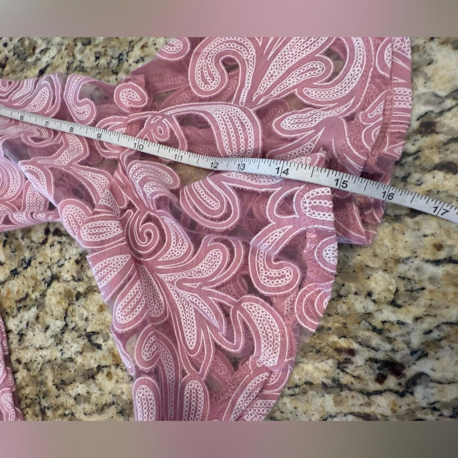 Other NY Collection sheer pink & white floral lace top SZ SM Size S / US 4 / IT 40 - 12 Thumbnail