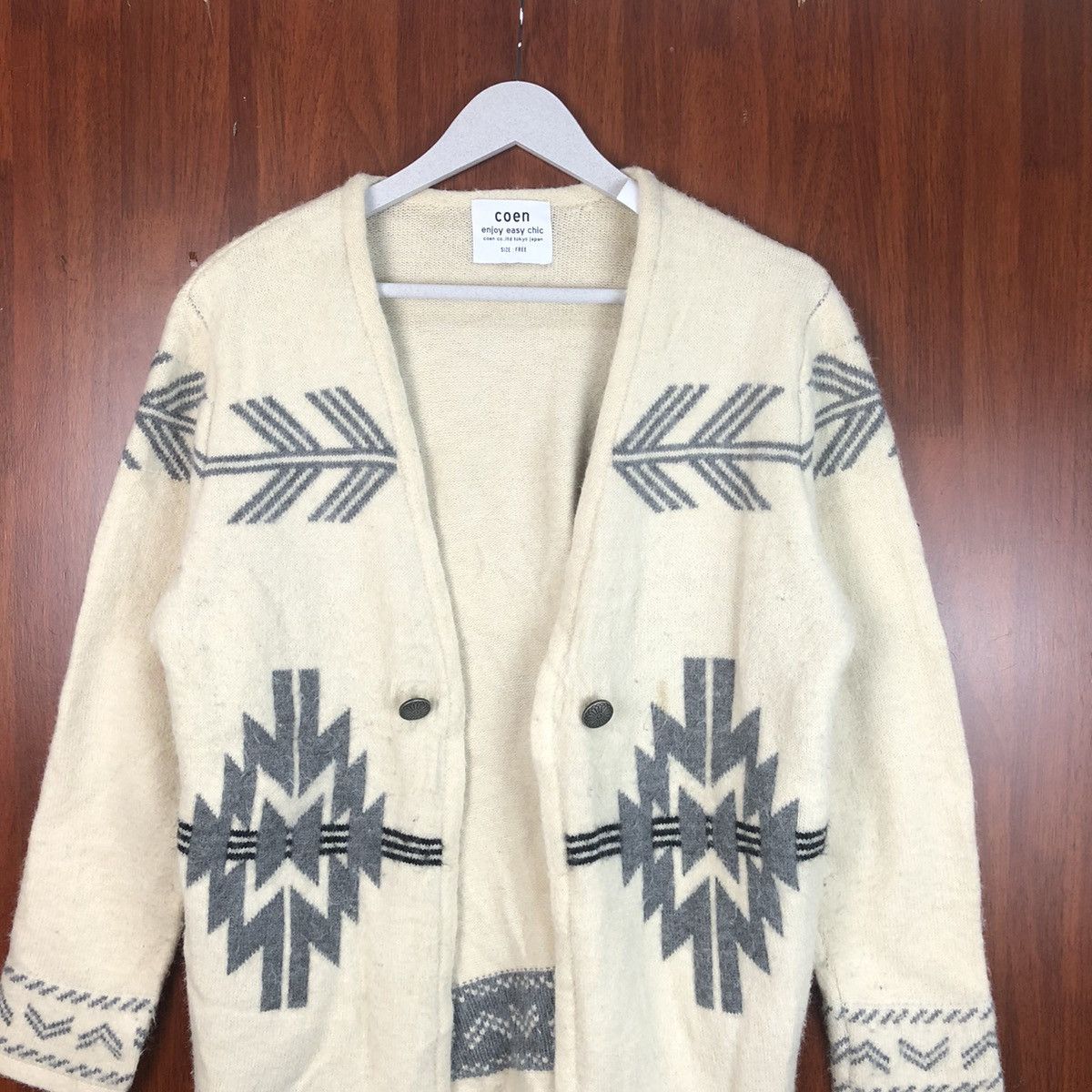 Homespun Knitwear × Japanese Brand Coen Enjoy Easy Chic Brown navajo Cardigan #7488 Size US L / EU 52-54 / 3 - 2 Thumbnail