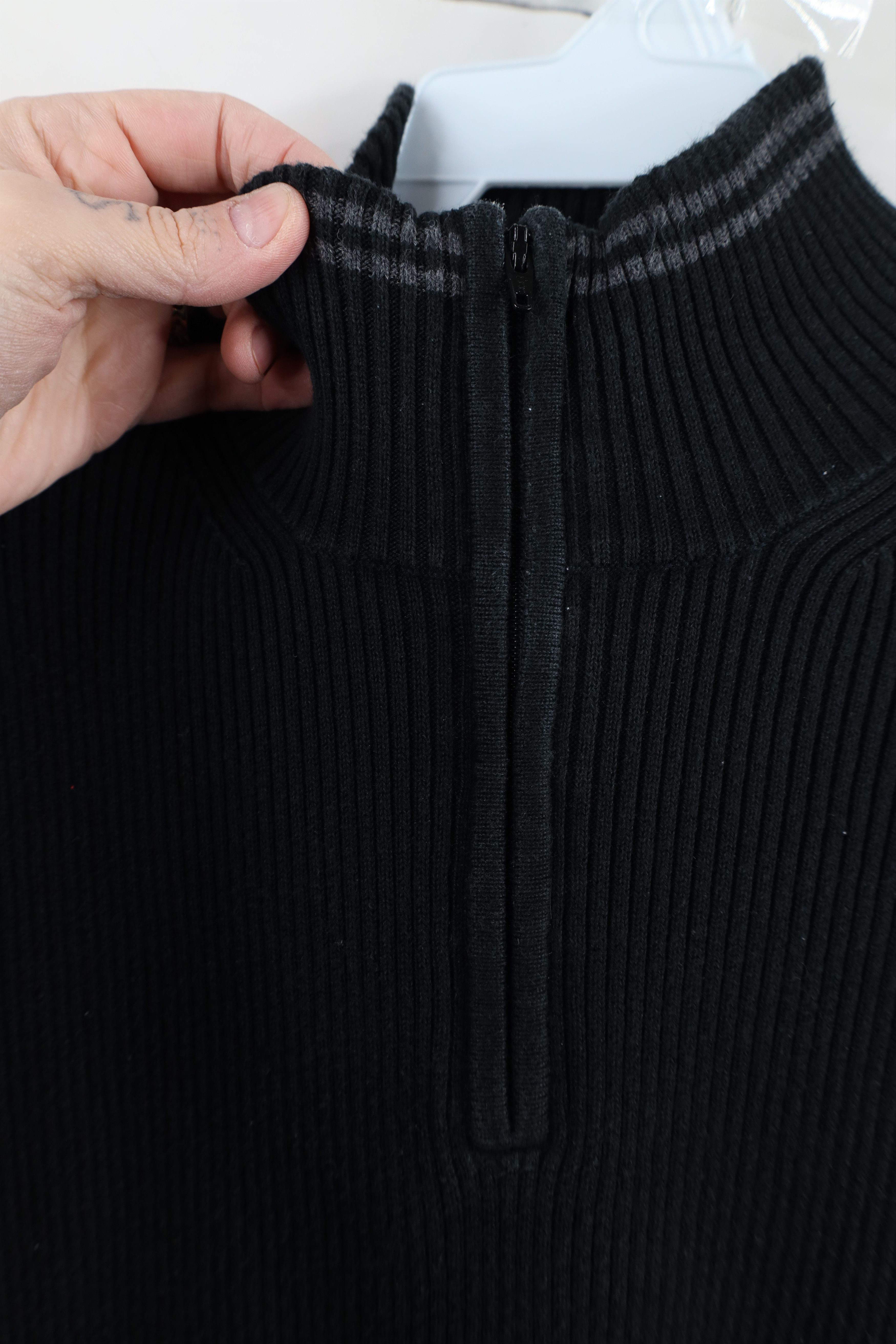 Gap Vintage 90s Y2K Gap Blank Ribbed Knit Half Zip Sweater Black Size US S / EU 44-46 / 1 - 5 Thumbnail