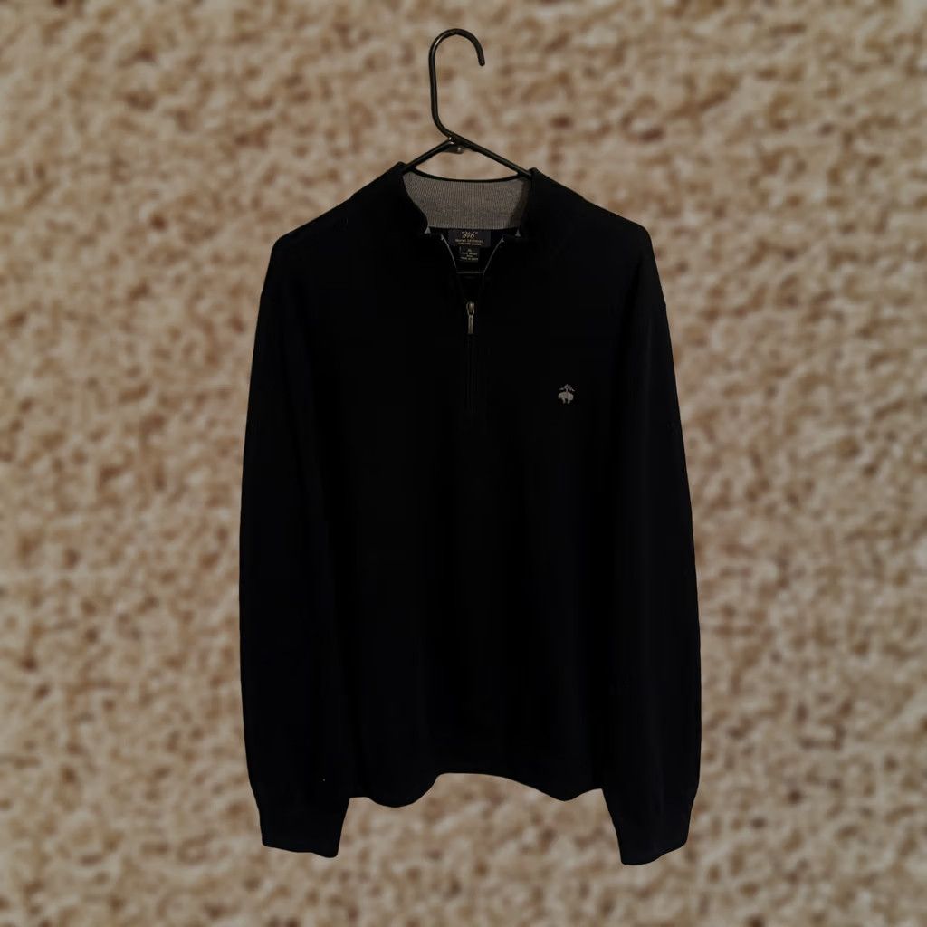 Brooks Brothers Brooks Brothers 346 Sweater Men's XL Navy Extra Fine Merino Wool 1/4 Pullover Size US XL / EU 56 / 4 - 1 Thumbnail