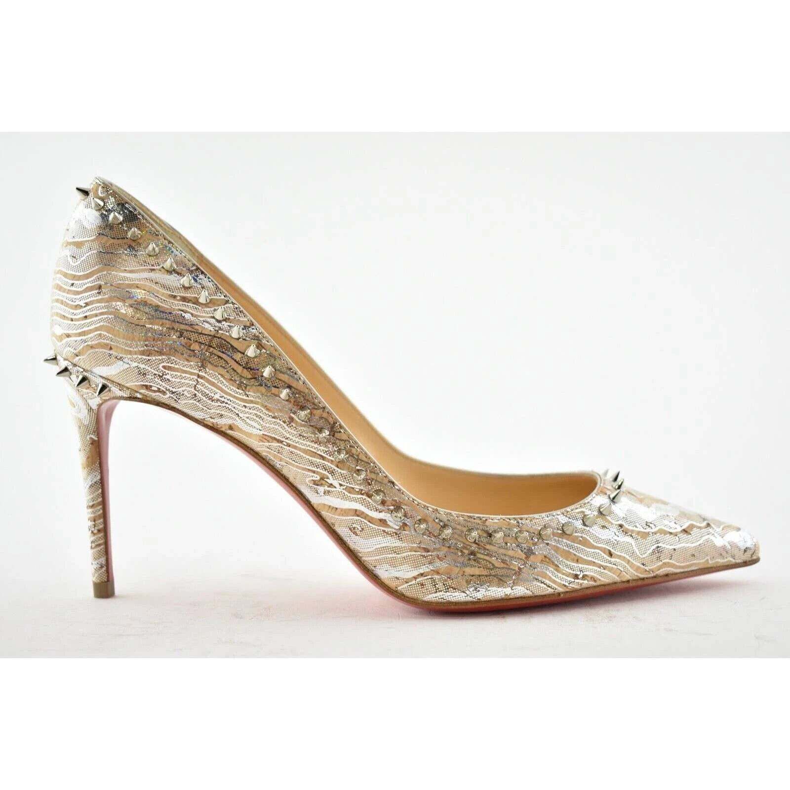 Christian Louboutin Christian Louboutin Anjalina 85 Liege Wavy AB Cork Silver Size US 7.5 / IT 37.5 - 2 Thumbnail