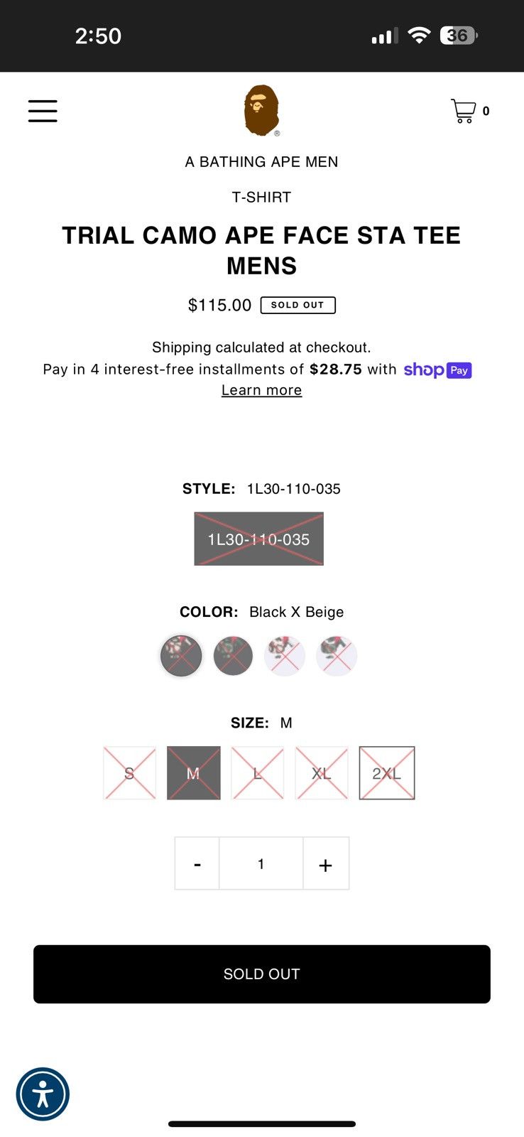 Bape Bape TRIAL CAMO APE FACE STA TEE MENS Size US XXL / EU 58 / 5 - 8 Thumbnail