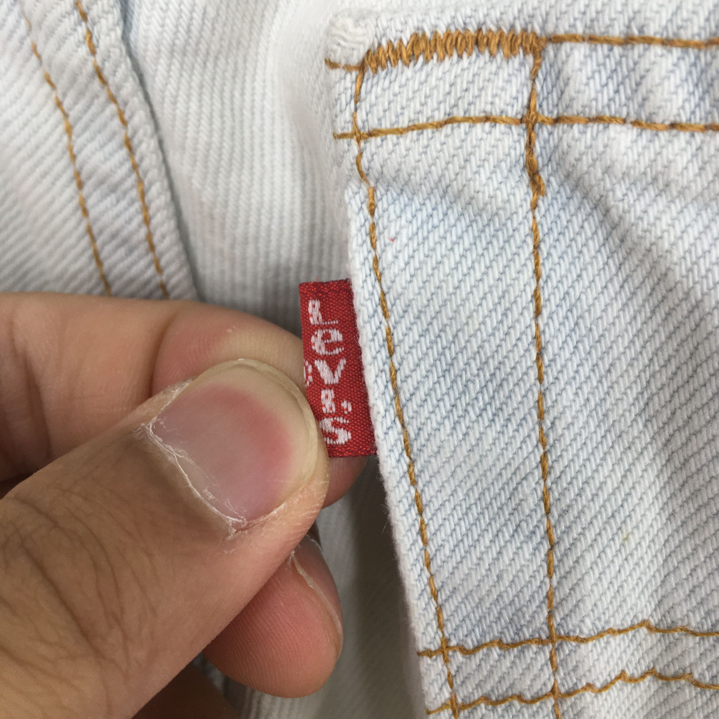 Levi's Size 29x27 Vintage 90s Levi's 501 Pale Blue Jeans S1932 Size US 29 - 13 Thumbnail