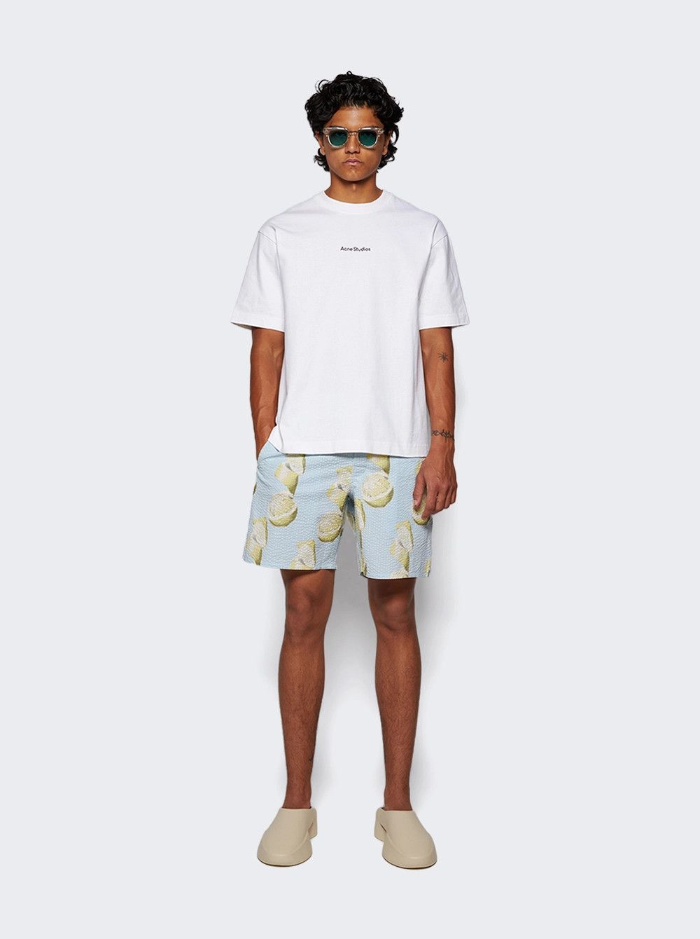 Givenchy o1mle0426 Cotton Seersucker Swim Shorts in Blue Size US 36 / EU 52 - 2 Thumbnail