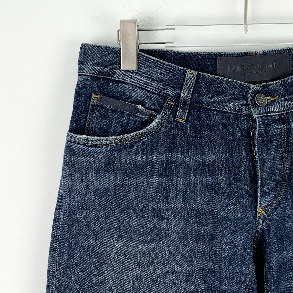 Dolce & Gabbana Dolce & Gabbana Navy Blue Washed Cotton Denim Pants K26WX Size US 32 / EU 48 - 3 Thumbnail