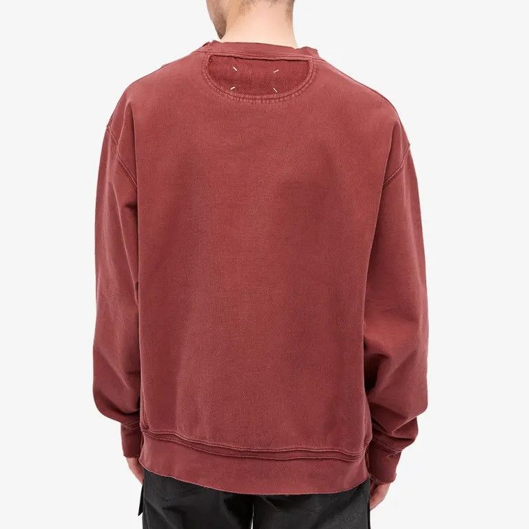 Maison Margiela Margiela Oversized Name Tag Sweatshirt - Washed Burgundy Size US L / EU 52-54 / 3 - 18 Thumbnail