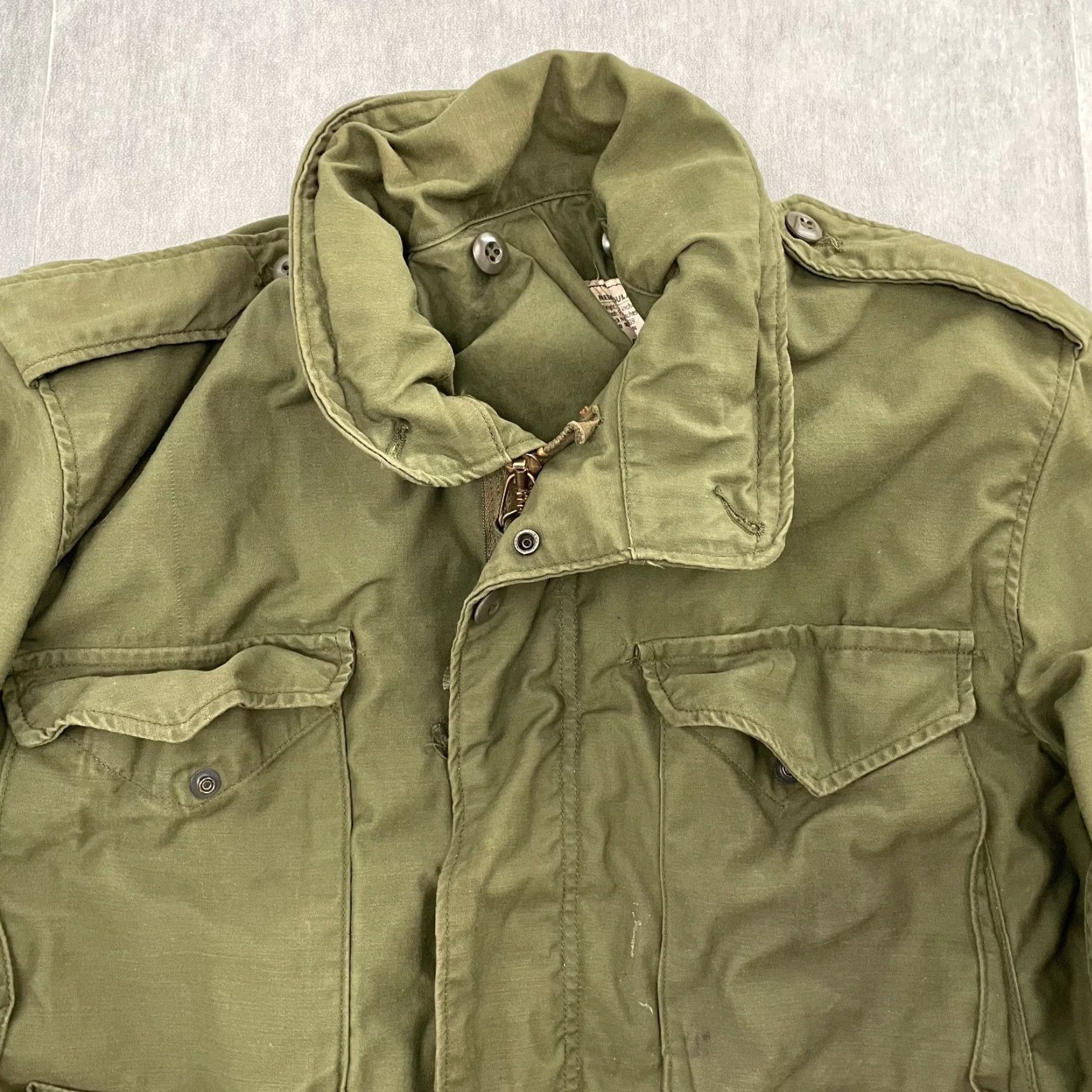 Alpha Industries VINTAGE Alpha Industries US Army Jacket Coat Military 80s 90s Green M Mens Regular Cotton Blend Full Zip Hooded Lined Pockets Stand-Up Collar Size US M / EU 48-50 / 2 - 2 Thumbnail