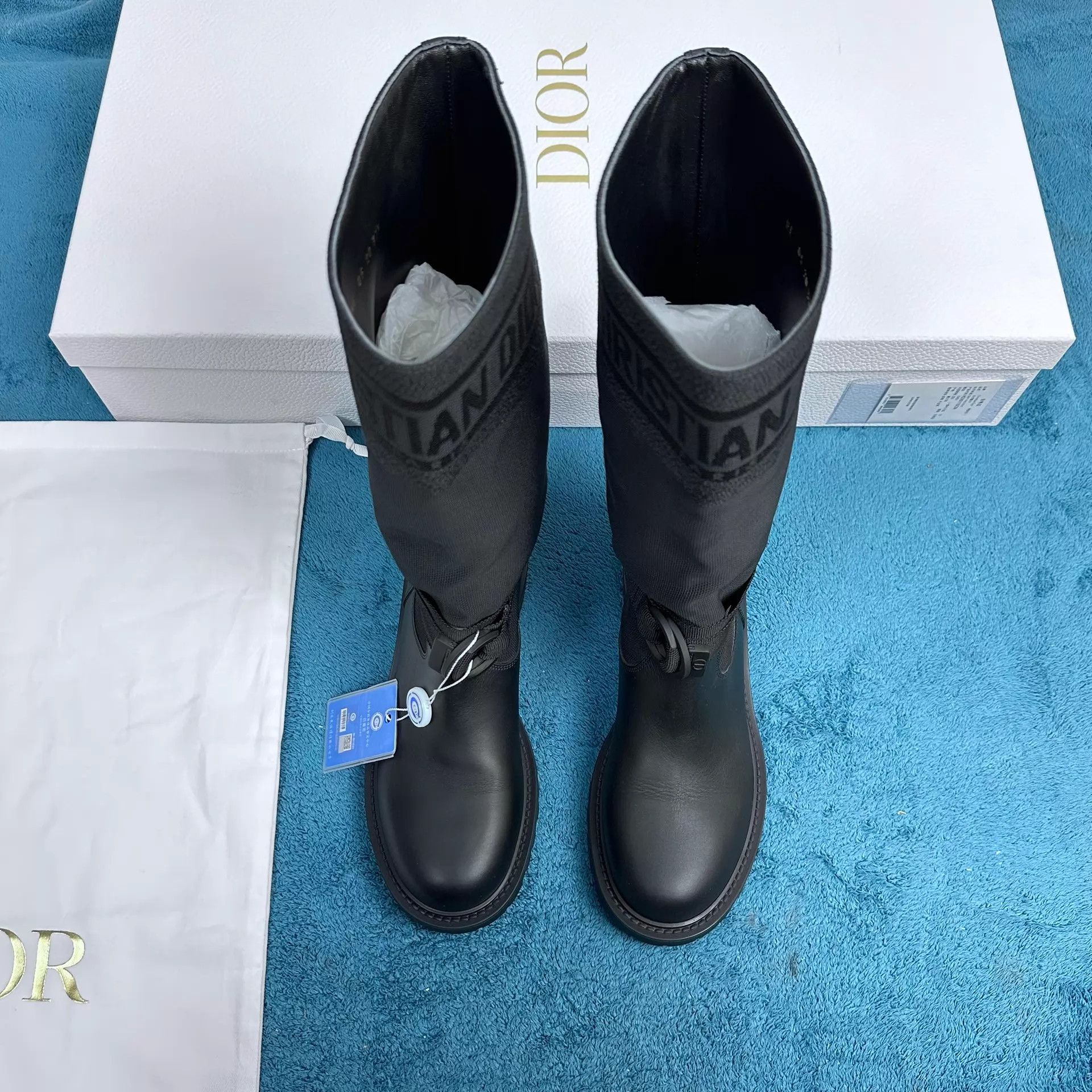 Dior Dior D-Major Knee-High Boots Black 37.5 Size US 7 / IT 37 - 1 Thumbnail
