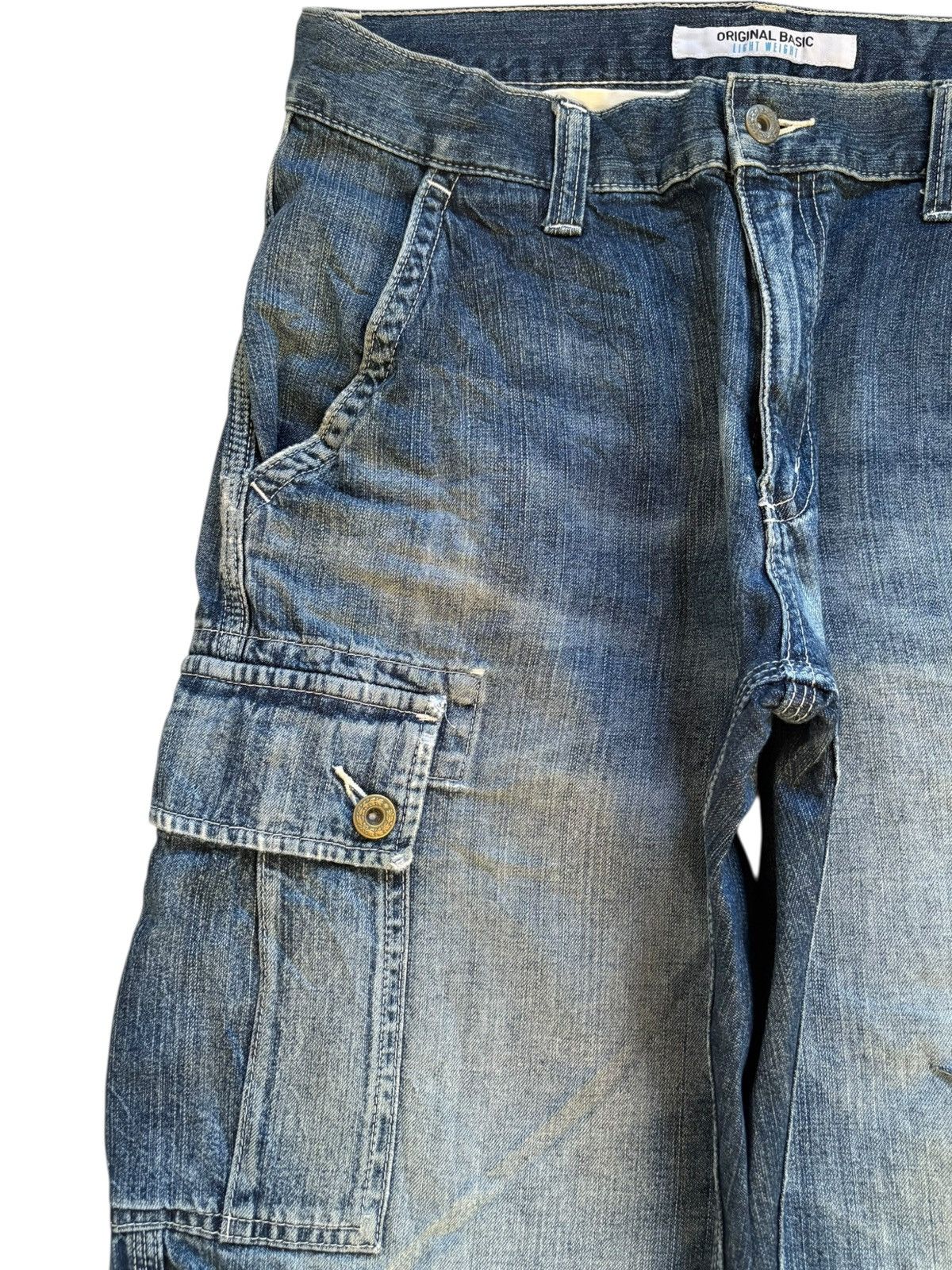 Japanese Brand × Jun Takahashi × Uniqlo Vintage Uniqlo Mud Wash Distress Rip Cargo Baggy Jean Shorts Size US 32 / EU 48 - 5 Thumbnail