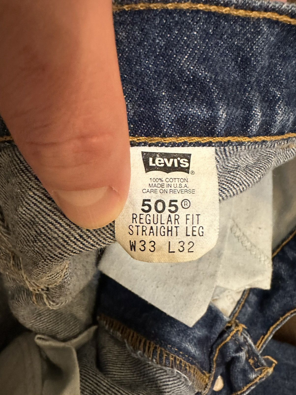 Levi's VTG 90s Orange Tab Levi’s 505 Regular Straight Leg 32x31.5 Size US 32 / EU 48 - 9 Thumbnail