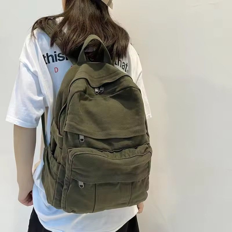 Japanese Brand Heavyweight Canvas Multi-Pocket Backpack Size ONE SIZE - 1 Thumbnail