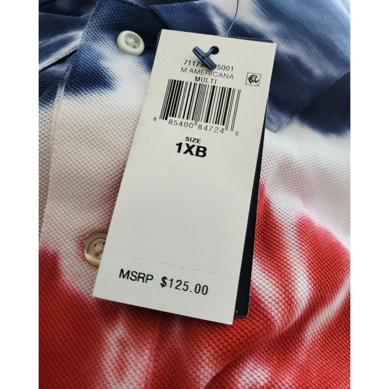 Polo Ralph Lauren NWT Polo Ralph Lauren B&T Americana Tie Dye Cotton Polo 1XB Size US XL / EU 56 / 4 - 2 Thumbnail