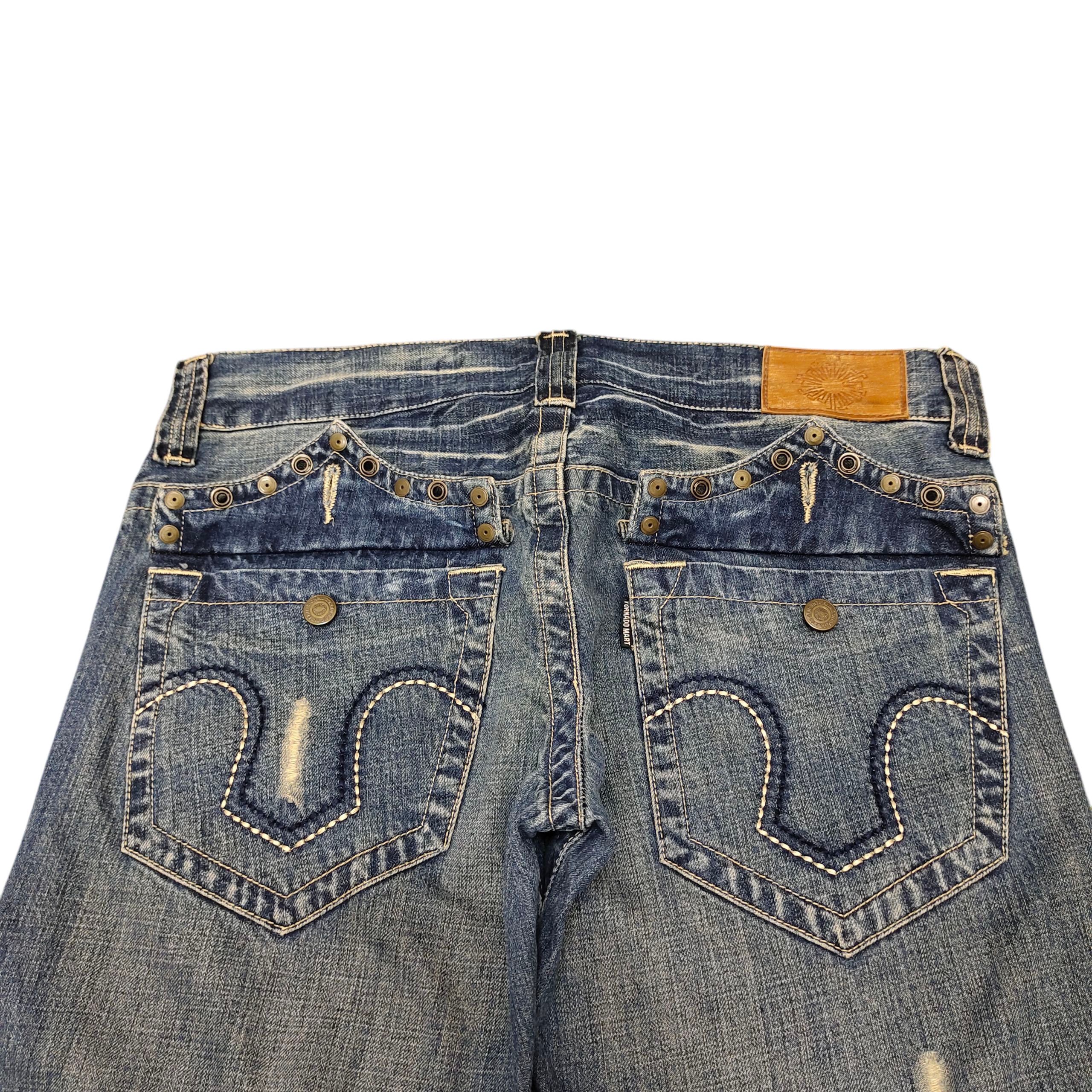 Tornado Mart Flare Jeans Tornado Mart Studded Embroider Distress Bootcut Size US 33 - 16 Thumbnail