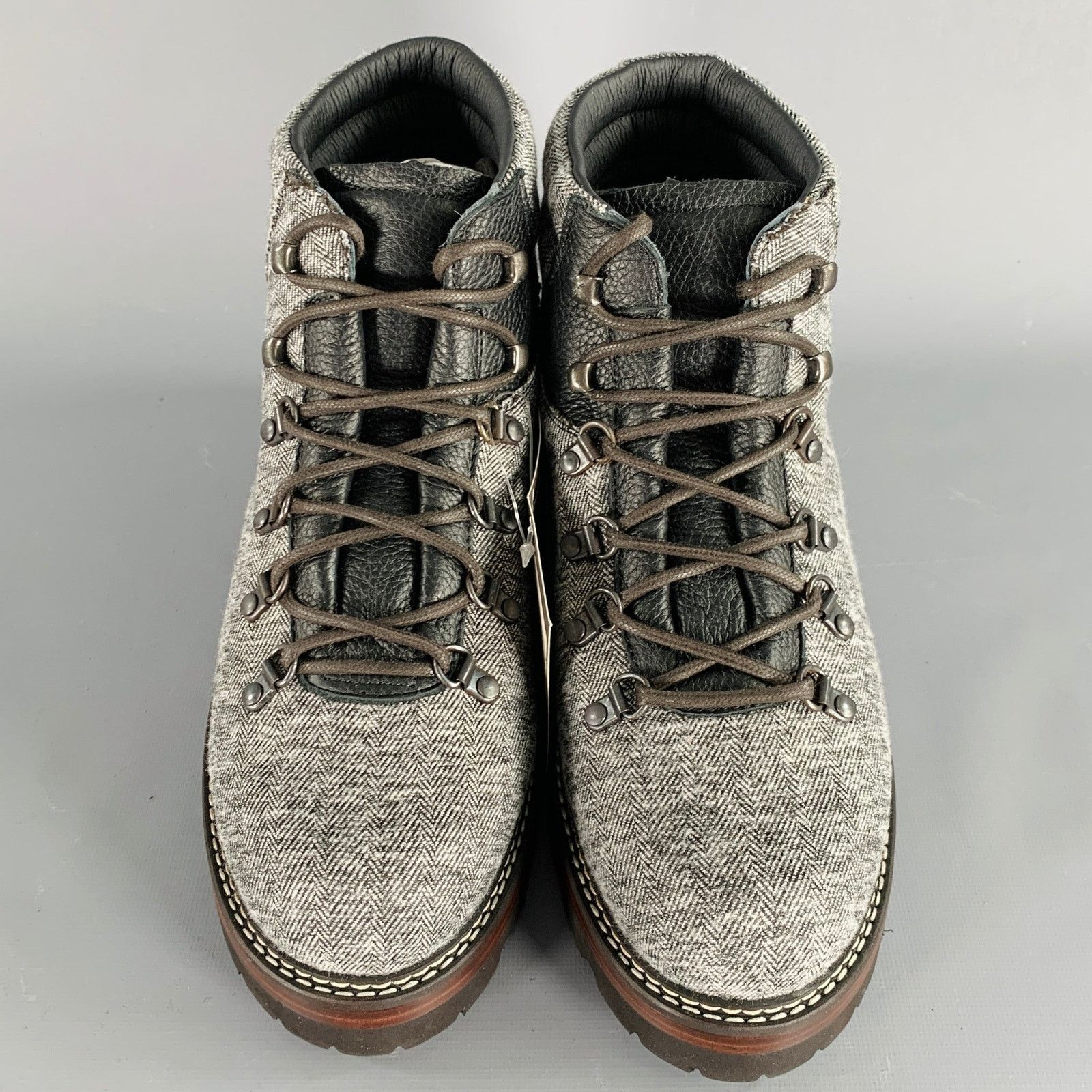 Other 10 Tom Hiker Grey Black Tweed Wool Hiking Ankle Boots Size US 10 / EU 43 - 4 Thumbnail