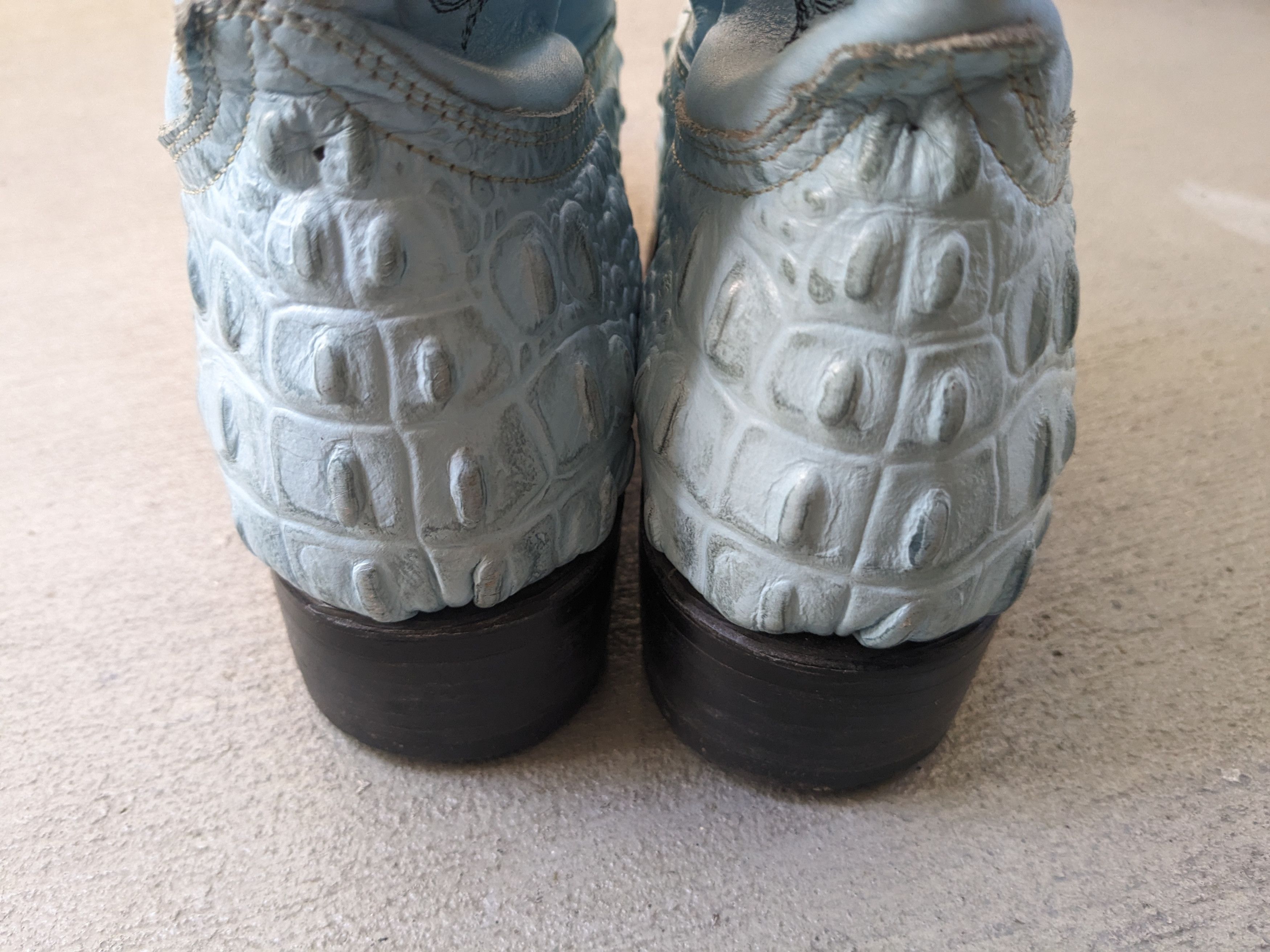 Vintage Crocodile Cowboy Boots Blue 9 Leather Mexico Botas Exotic Size US 9 / EU 42 - 7 Thumbnail