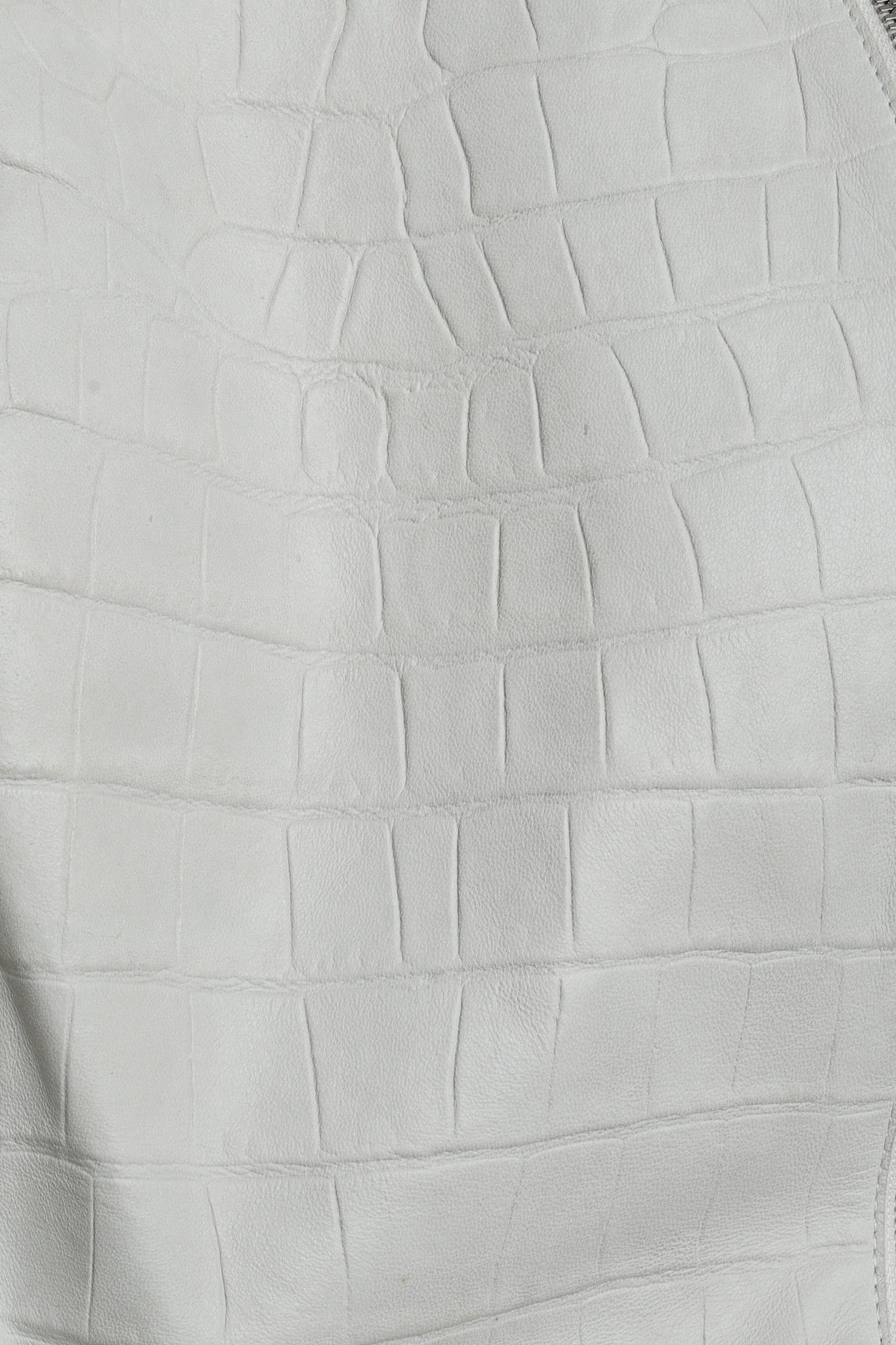 Escada Escada Lilly Off-White Croc-Embossed Leather Panelled Jacket Size L / US 10 / IT 46 - 7 Thumbnail