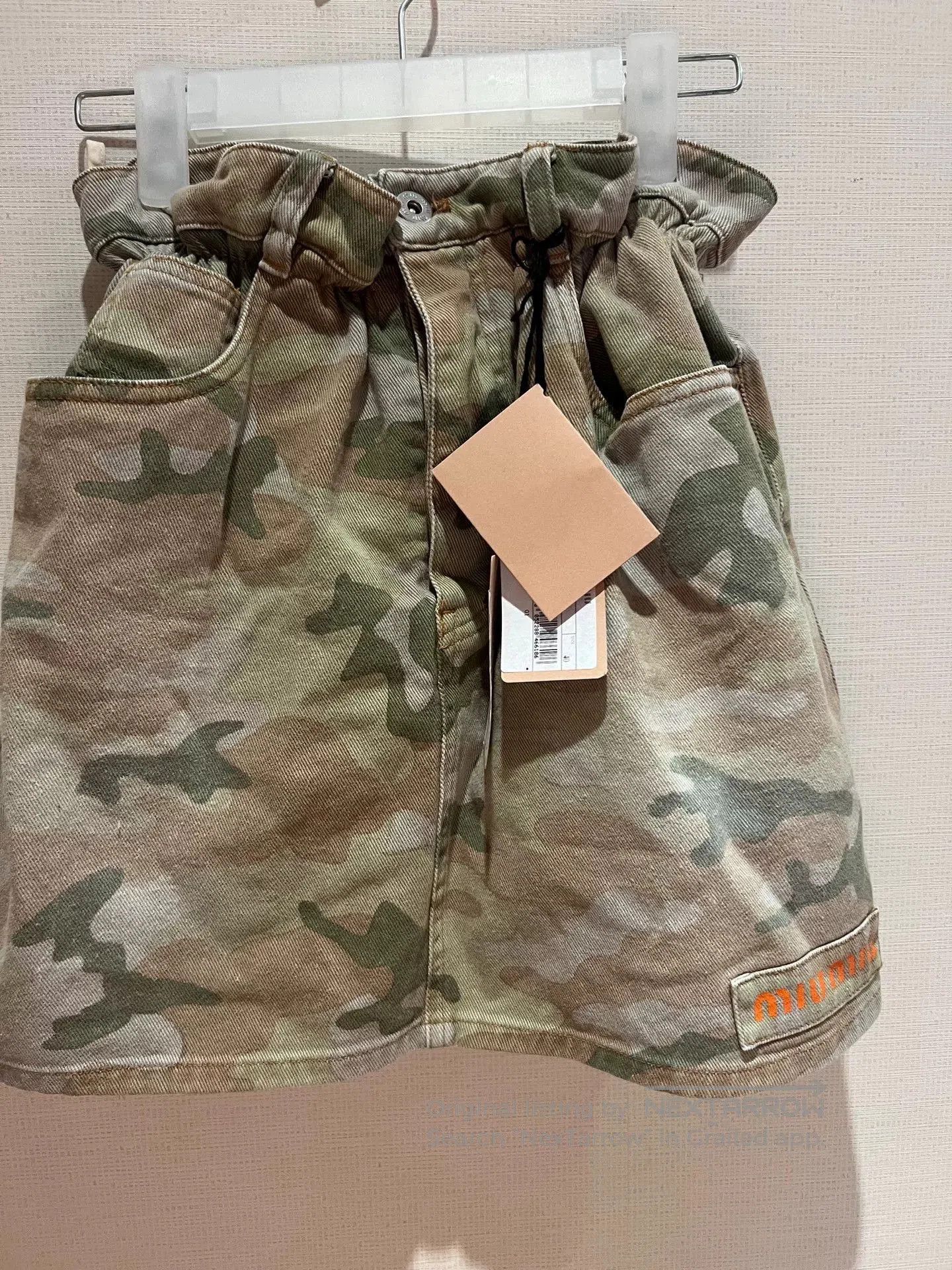 Miu Miu Miumiu Camouflage Denim Skirt. Size S / US 4 / IT 40 - 1 Thumbnail