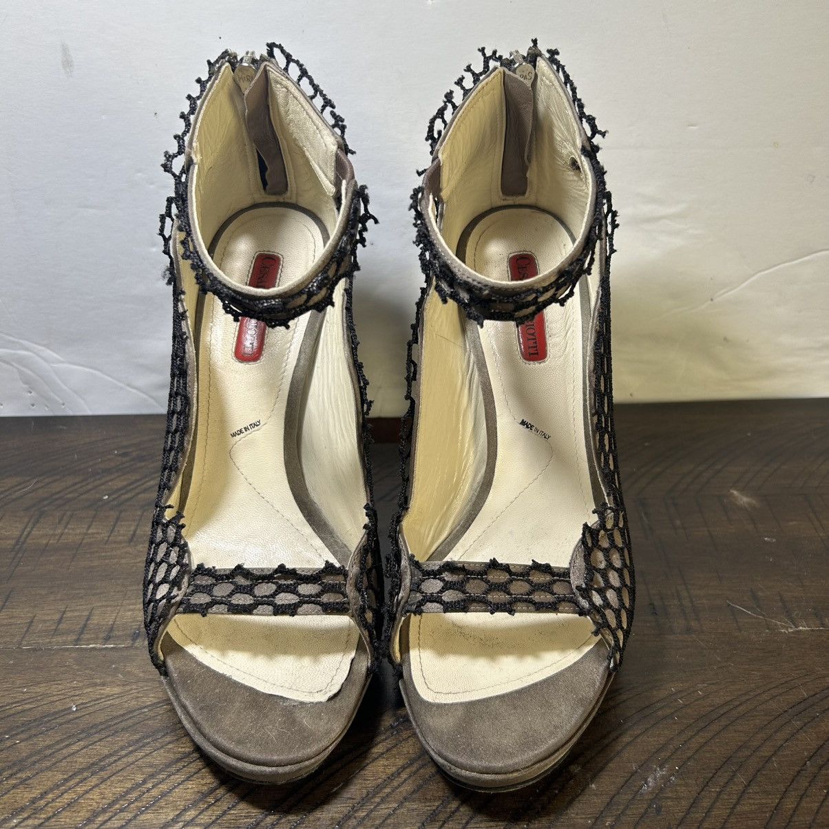 Other Cesare Paciotti black mesh high-heeled ankle boots. Size US 8 / IT 38 - 4 Thumbnail