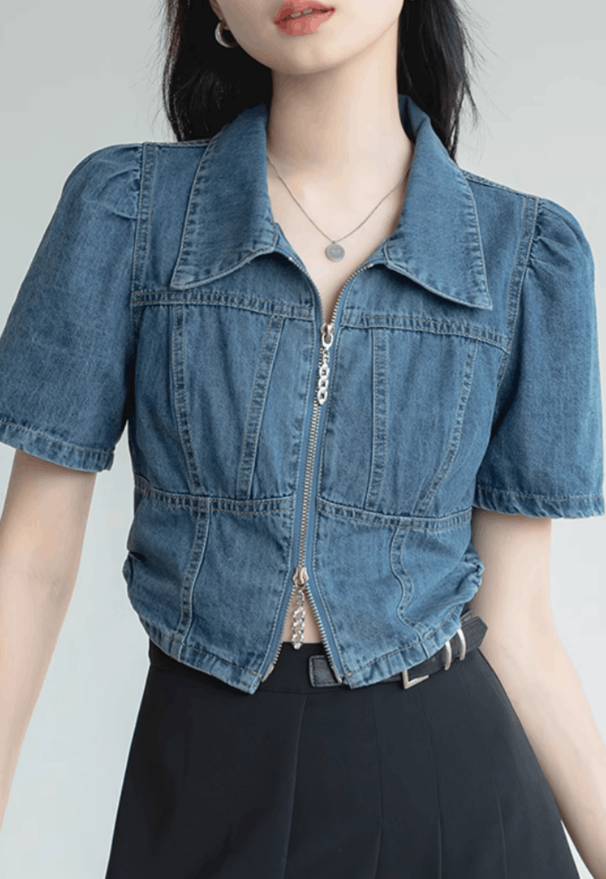 Other Women’s double zip denim shirt Size ONE SIZE - 1 Thumbnail