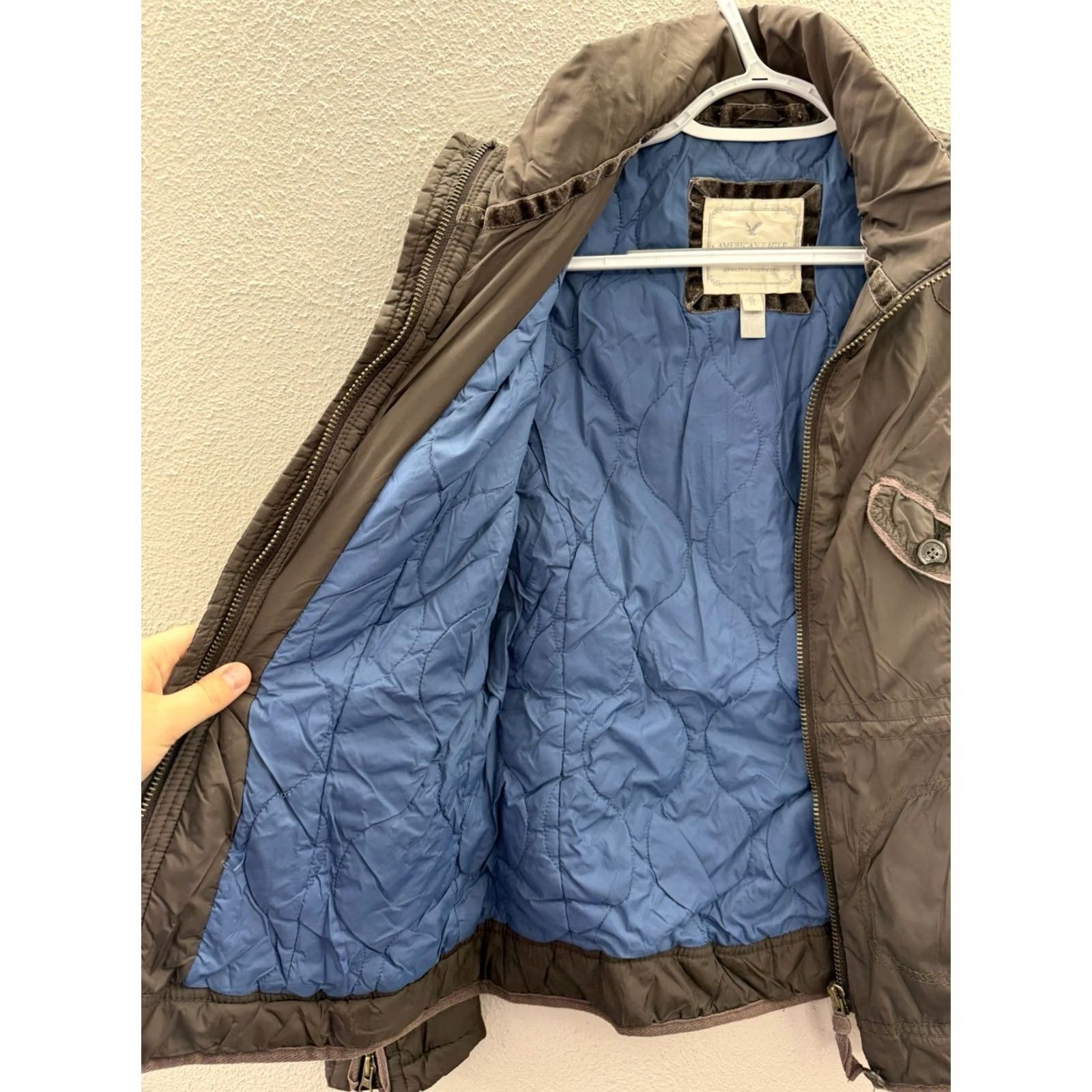 American Eagle Outfitters Y2K Jacket Medium Brown Zip Up Womens American Eagle Size M / US 6-8 / IT 42-44 - 3 Thumbnail