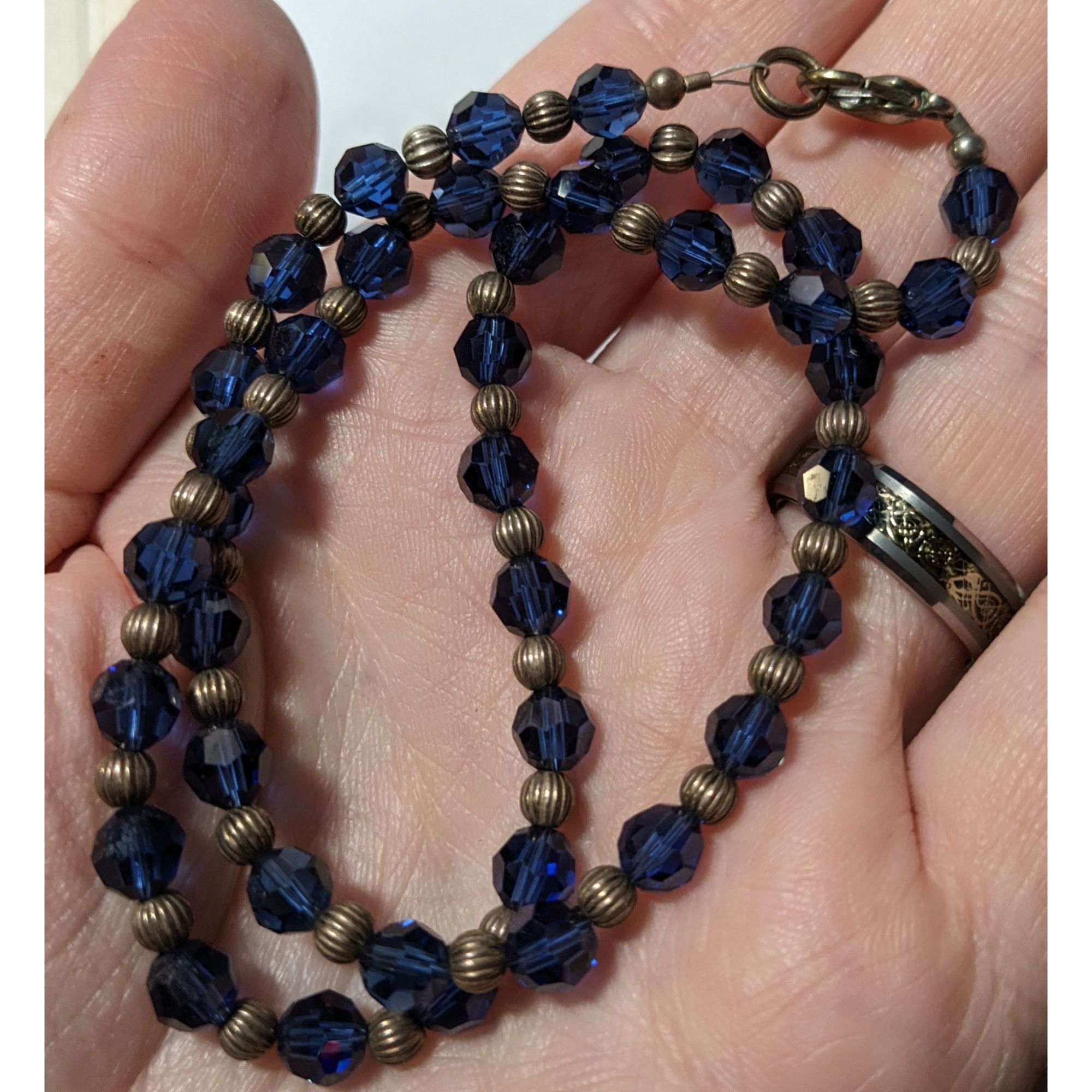 Other Casual Silver Tone And Blue Beaded Necklace Size ONE SIZE - 10 Thumbnail