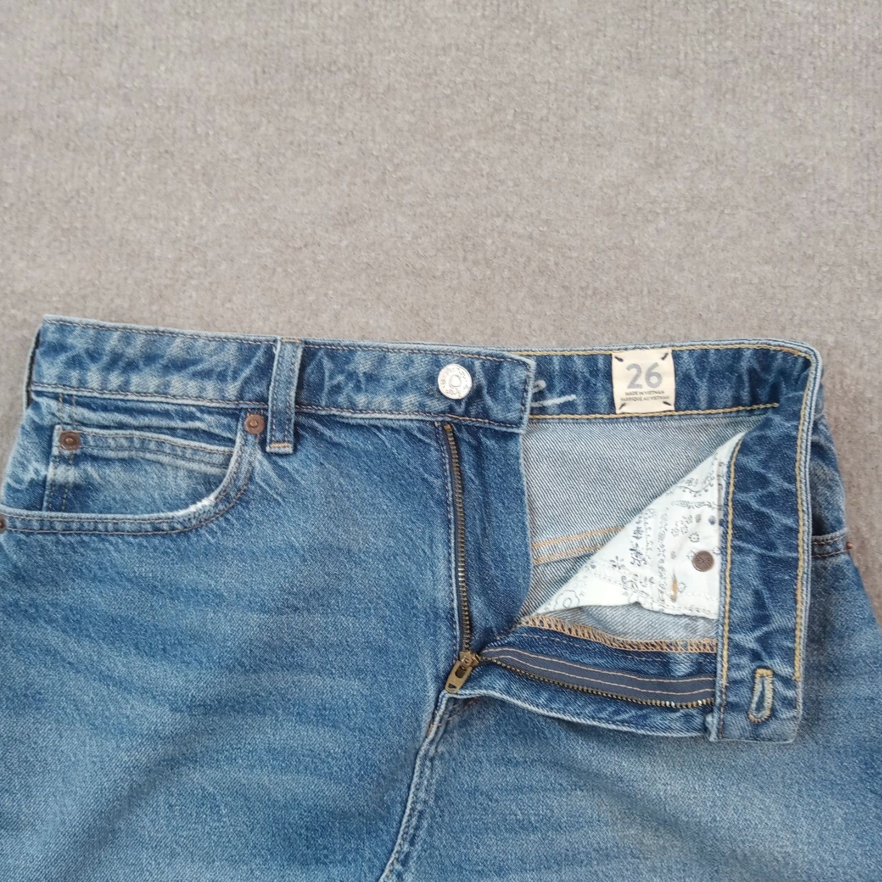 Vintage Womens We The Free Skirt Blue Denim Mini Short Jean Skirt Size 26 Frayed Size 26" / US 2 / IT 38 - 7 Thumbnail