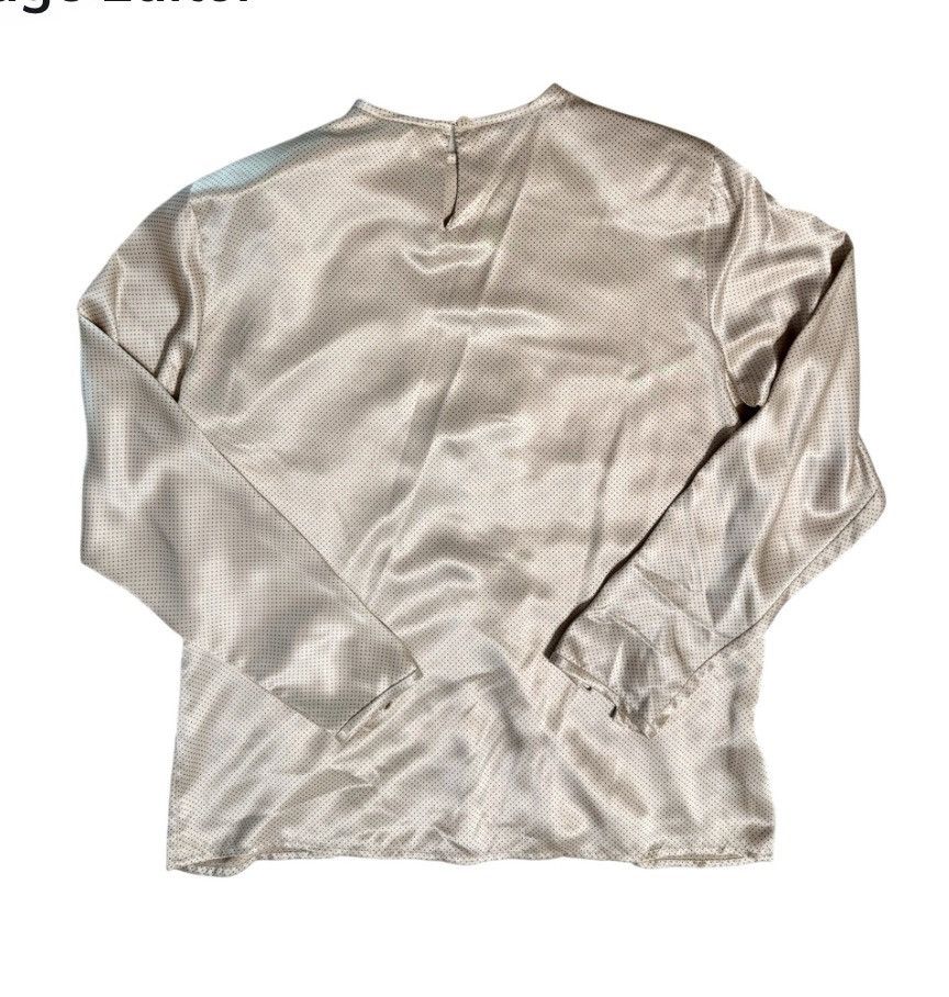 Other Vintage Rena Rowan Saville Polka Dot Satin Blouse Champagne Size M / US 6-8 / IT 42-44 - 2 Thumbnail