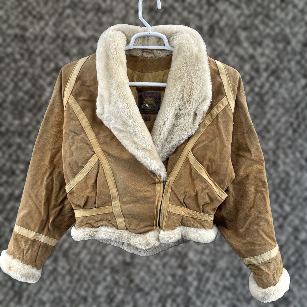 VINTAGE Adventure Bound Leather Jacket Women Medium Brown