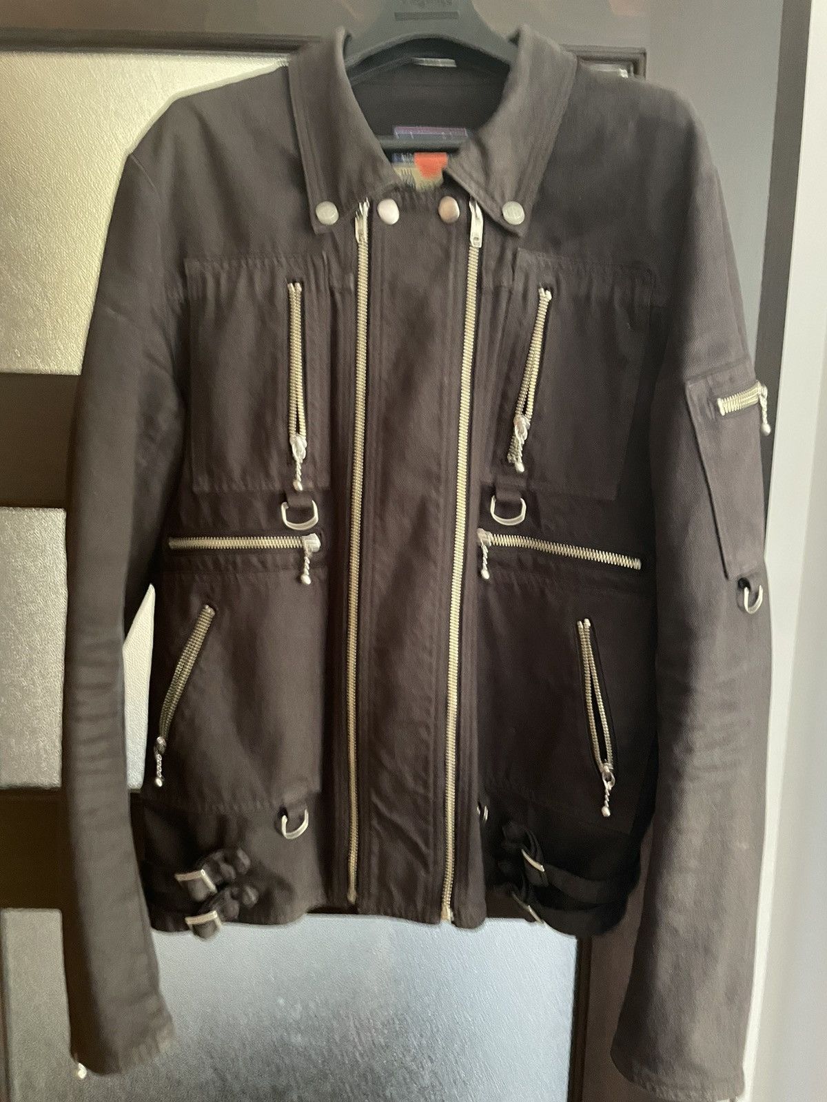 Blackmeans Canvas biker jacket with zippers Size US XL / EU 56 / 4 - 2 Thumbnail
