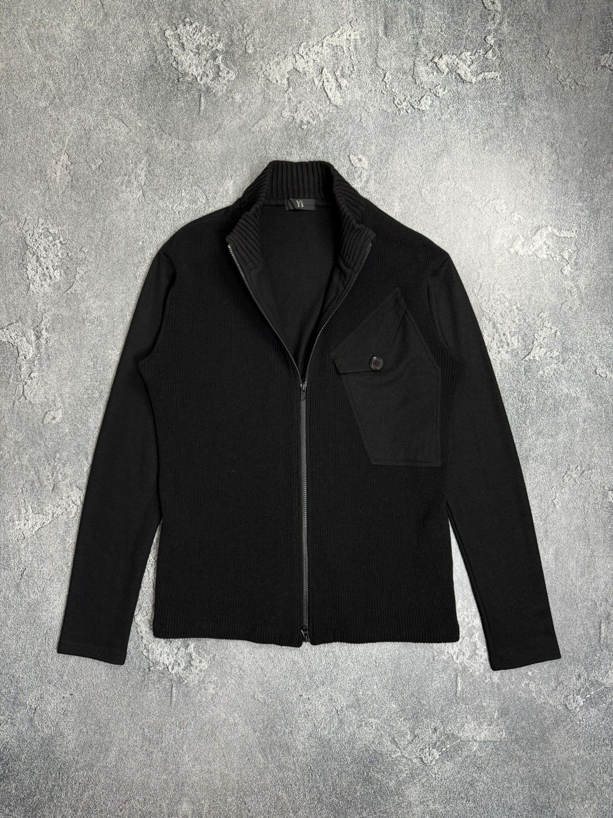 Yohji Yamamoto Y’s Yohji Yamamoto Wool Ribbed Zip Knit Pocket Sweater Size US XL / EU 56 / 4 - 6 Thumbnail