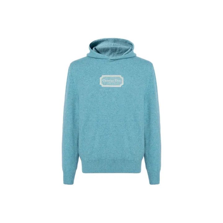 Dior Dior Logo Print Knitted Hooded Sweatshirt 0079 Size US M / EU 48-50 / 2 - 1 Thumbnail