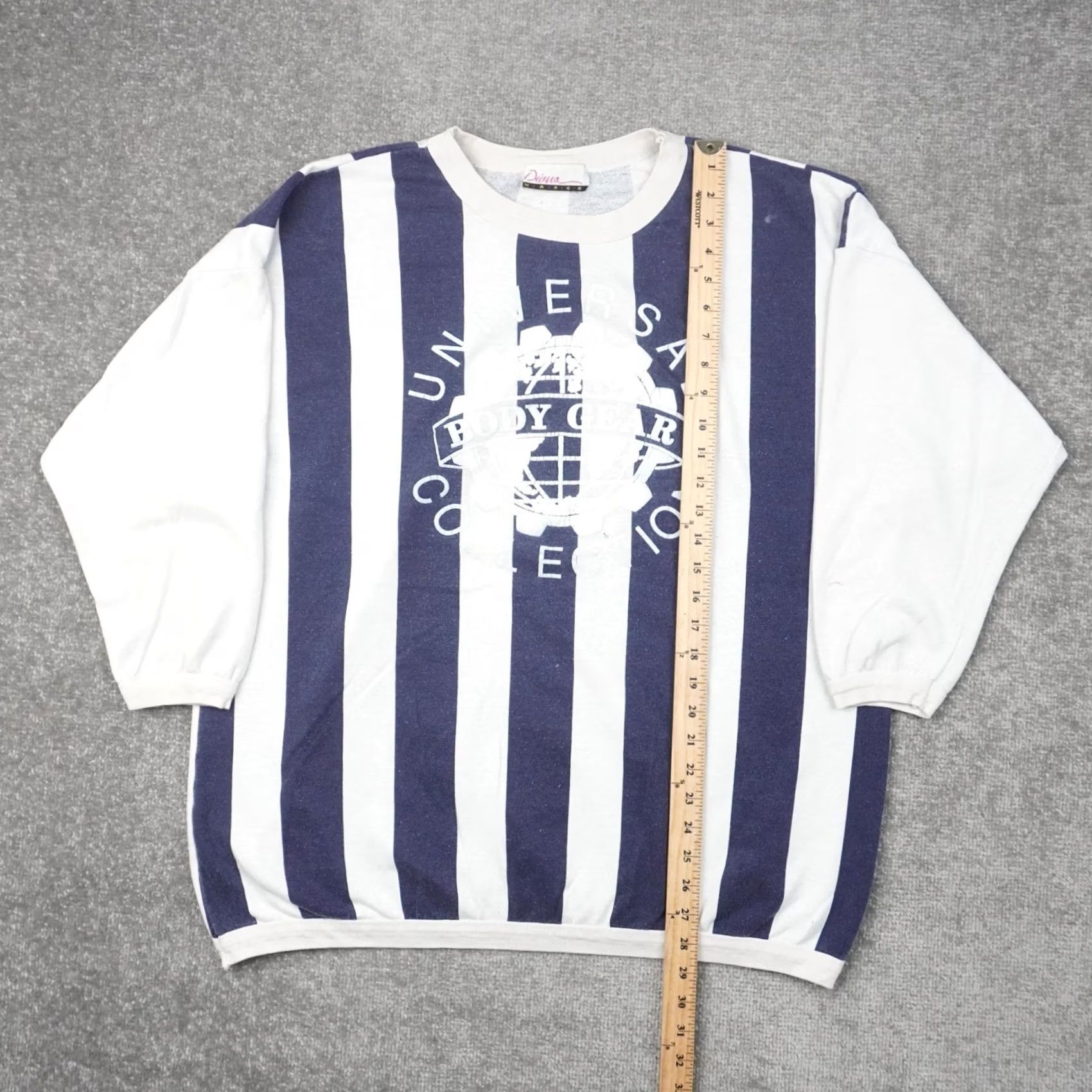 Vintage VINTAGE Vintage Sweatshirt Stripped Crew Neck Long Sleeve 2XL Blue White Men Mens 90s Pullover Size US XXL / EU 58 / 5 - 3 Thumbnail